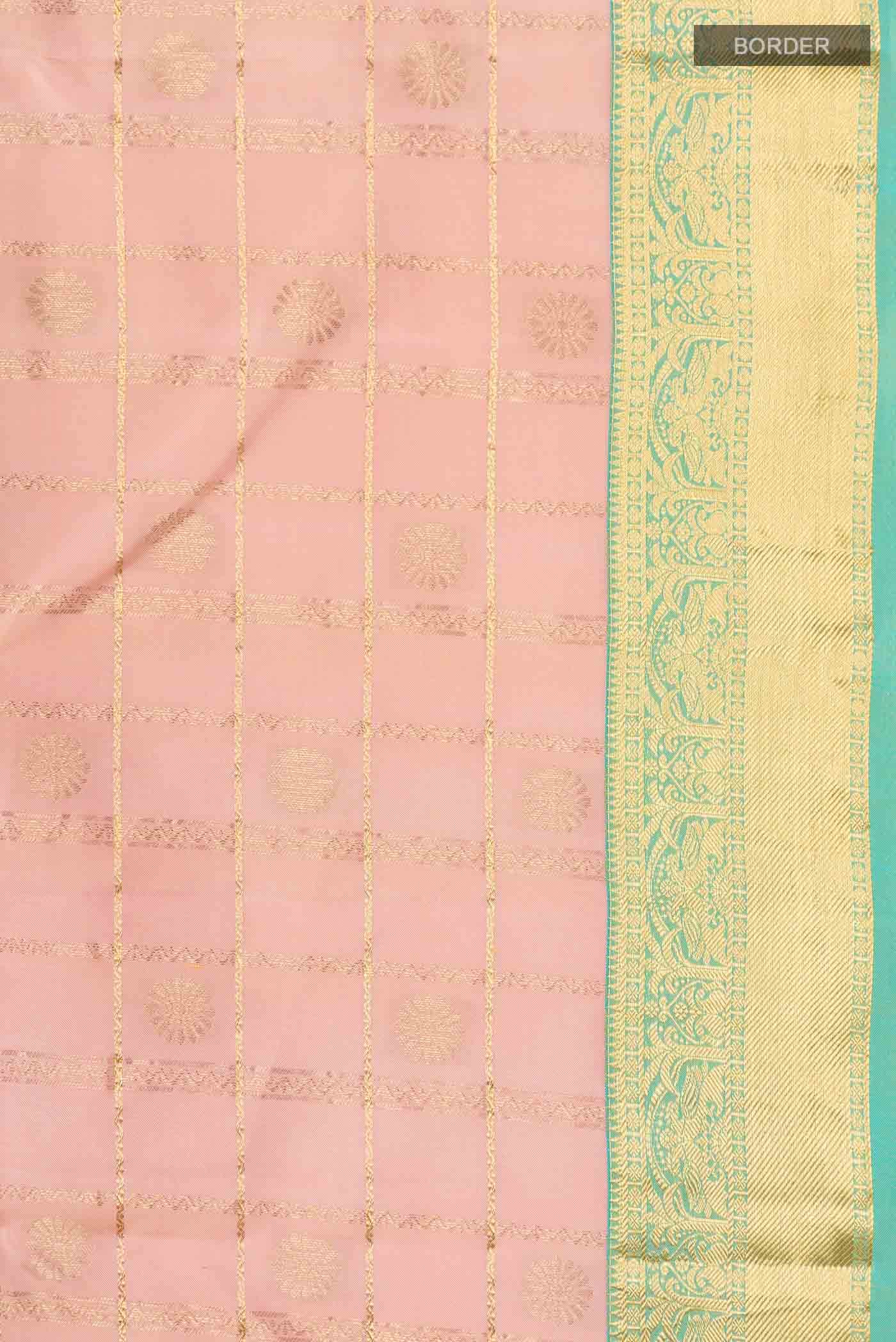 Peach Kanchipuram Silk Saree