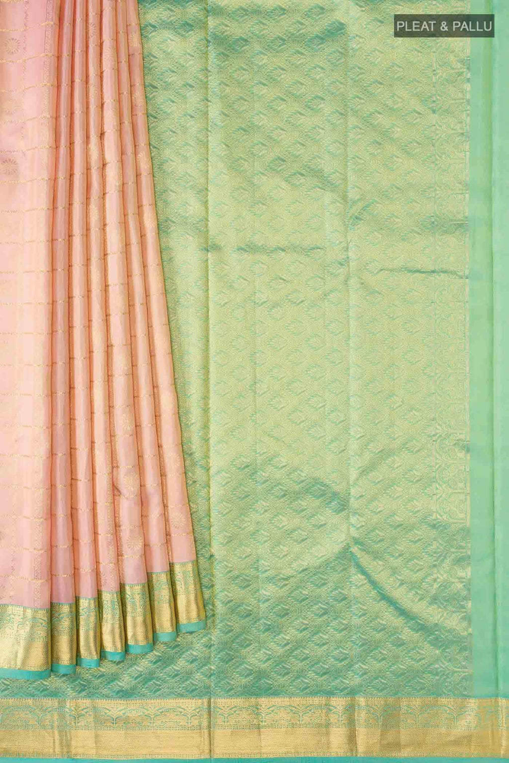 Peach Kanchipuram Silk Saree