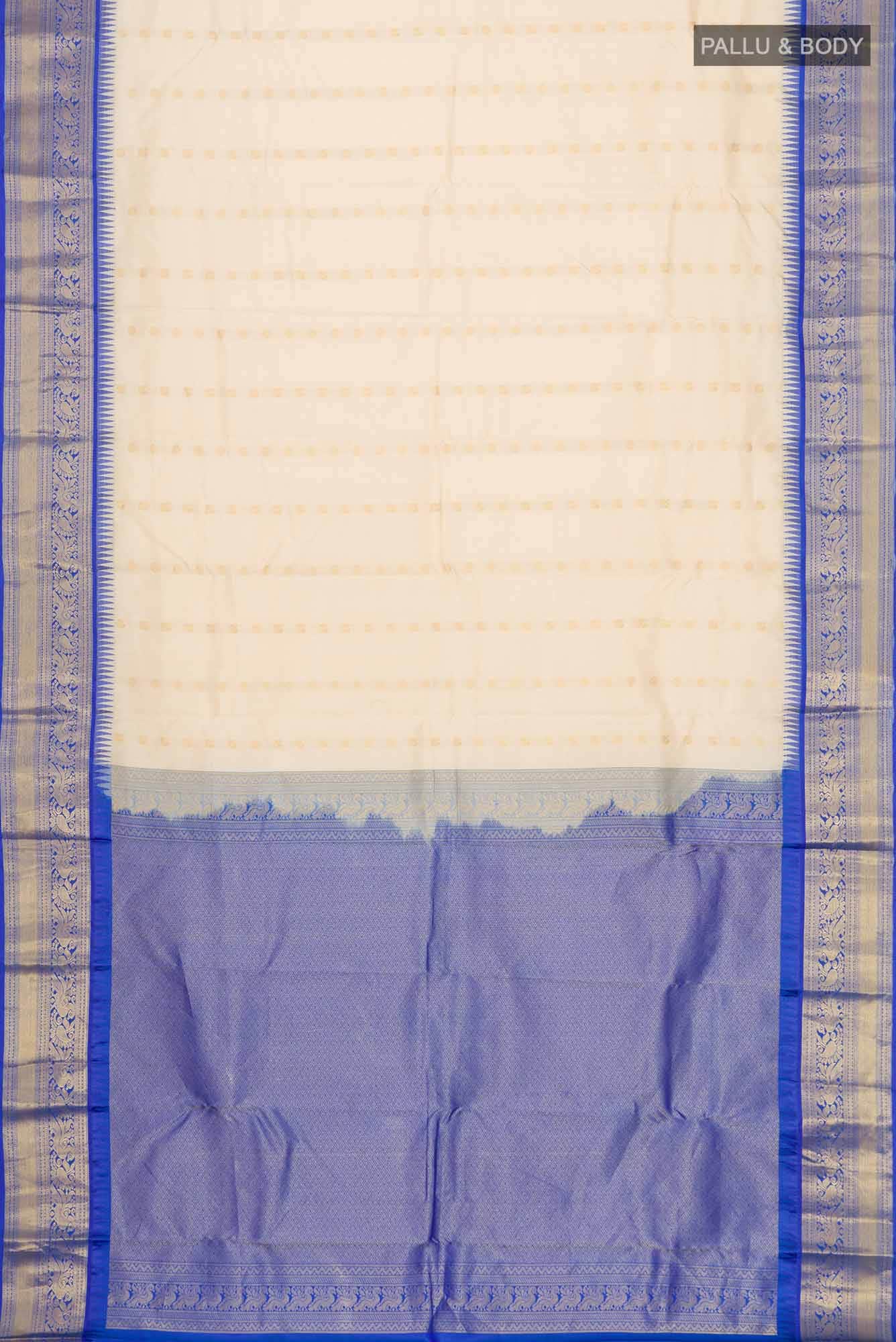 Cream Kanchipuram Silk Saree