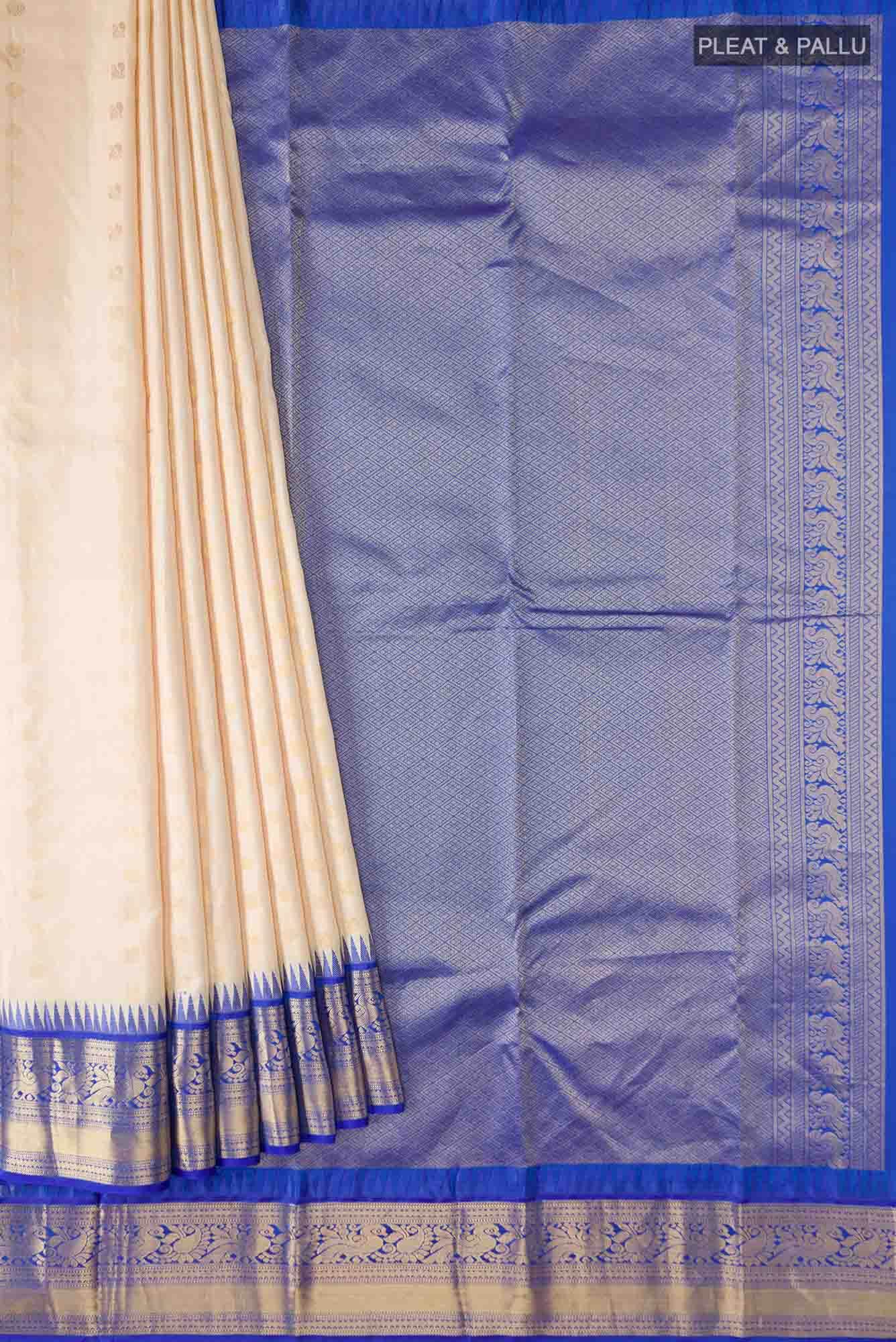 Cream Kanchipuram Silk Saree
