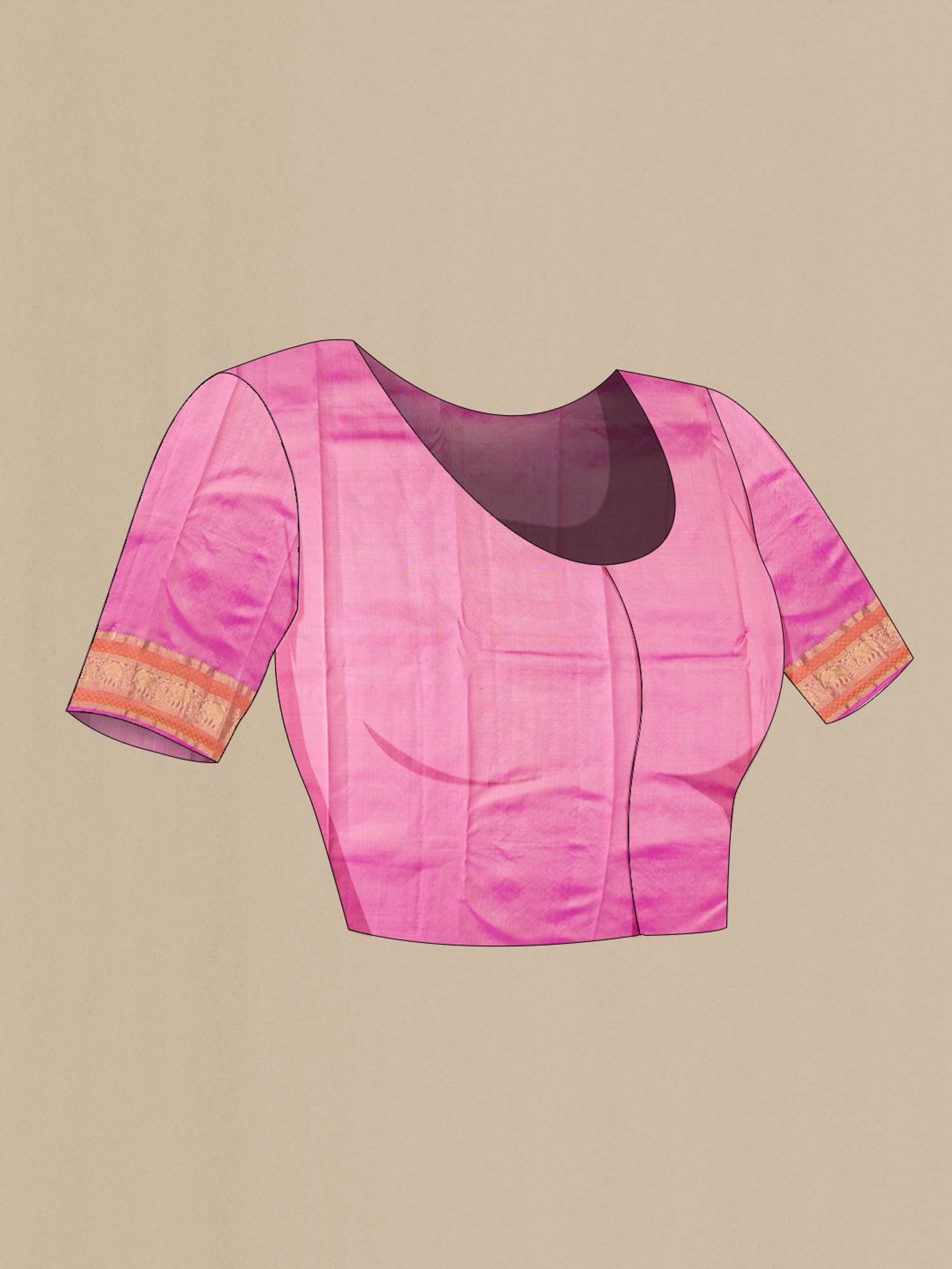 Sandal Kanchipuram Silk Saree