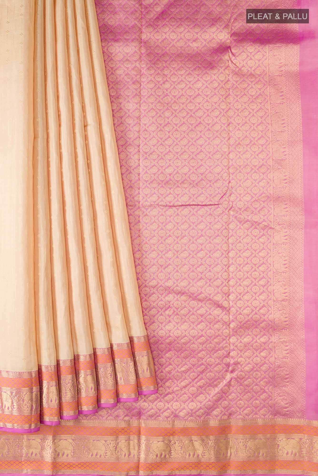 Sandal Kanchipuram Silk Saree