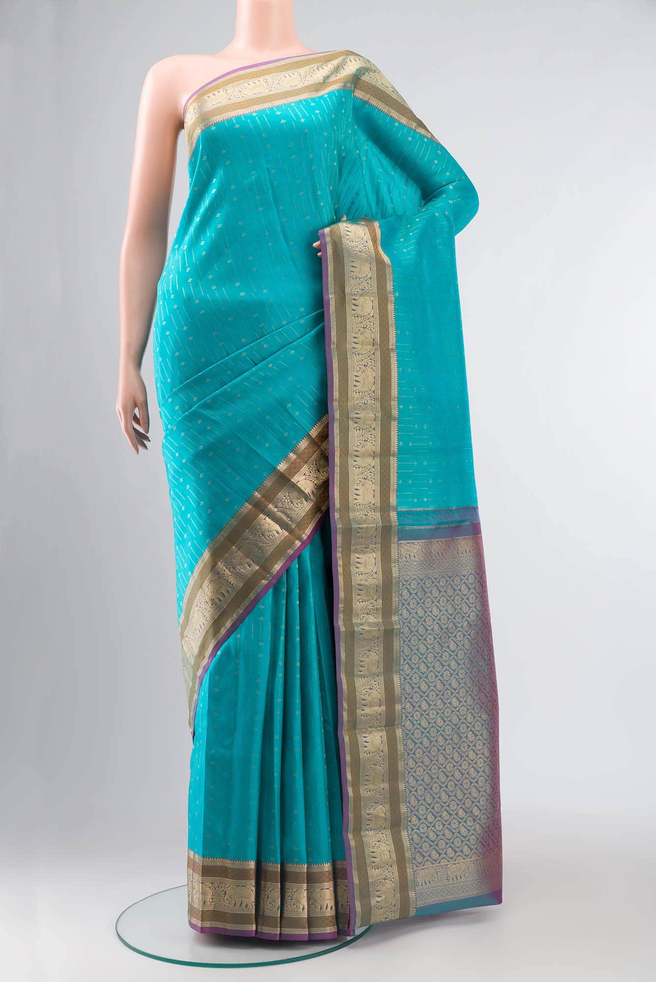Blue Kanchipuram Silk Saree