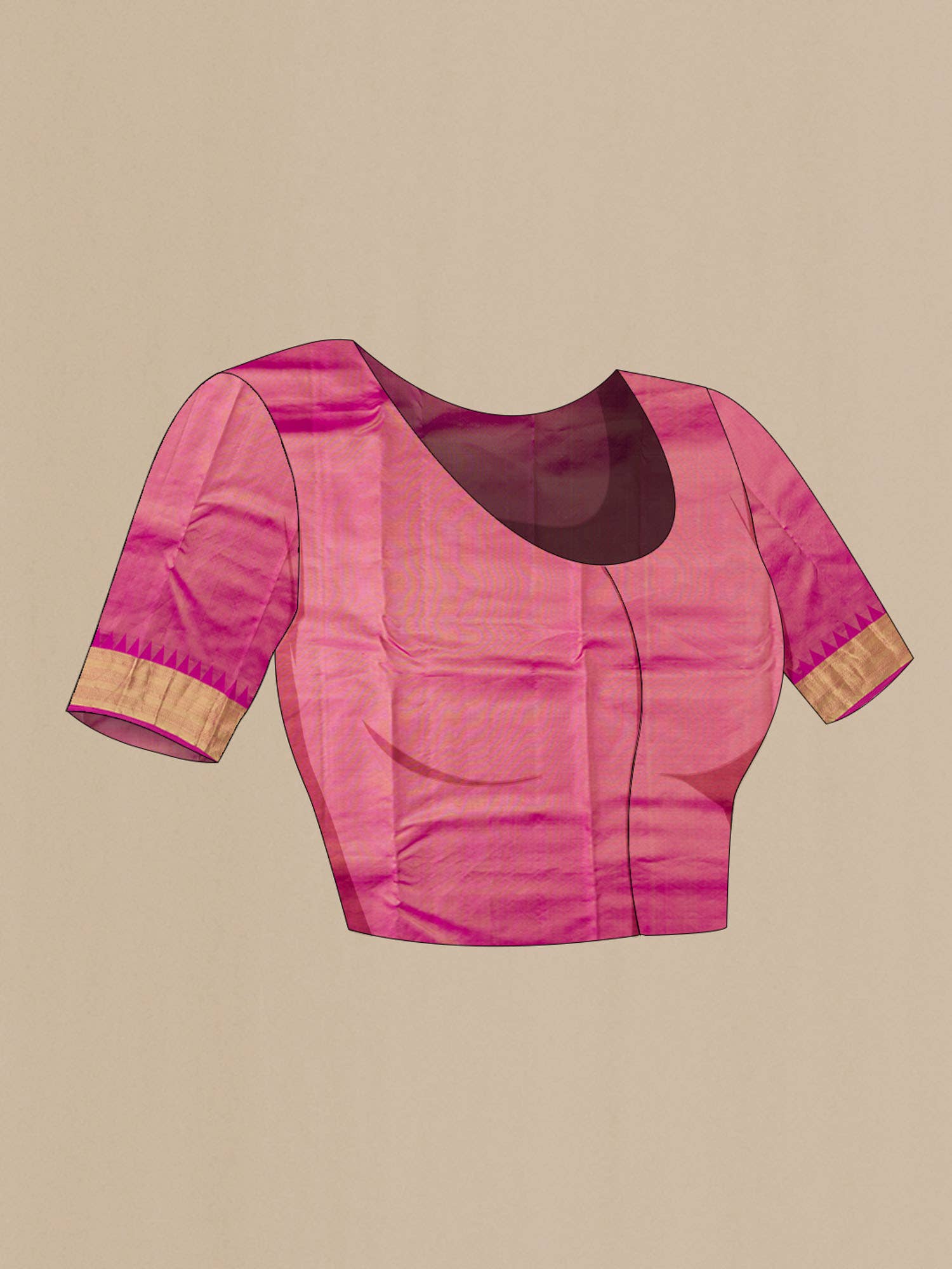 Beige Kanchipuram Silk Saree