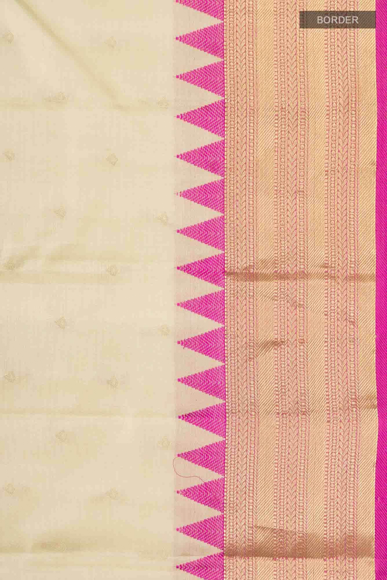 Beige Kanchipuram Silk Saree
