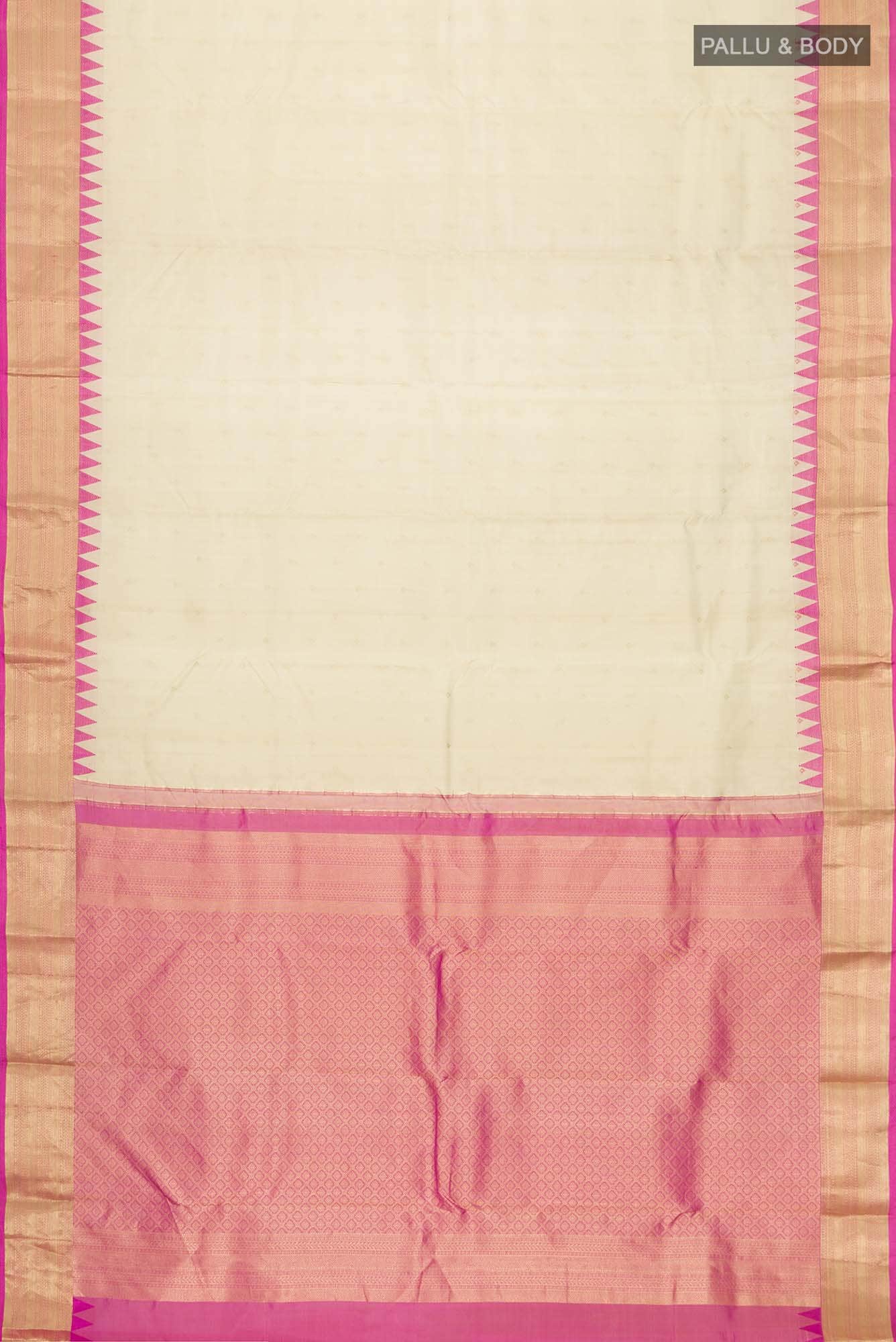 Beige Kanchipuram Silk Saree