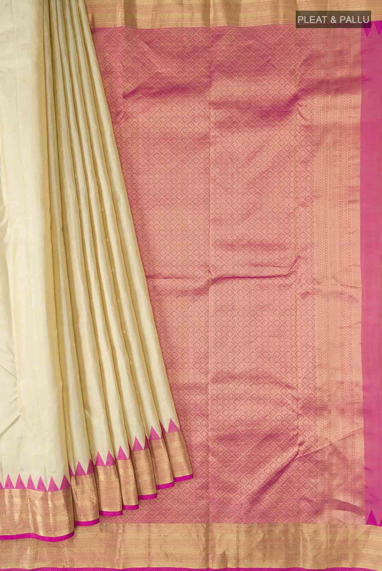 Beige Kanchipuram Silk Saree