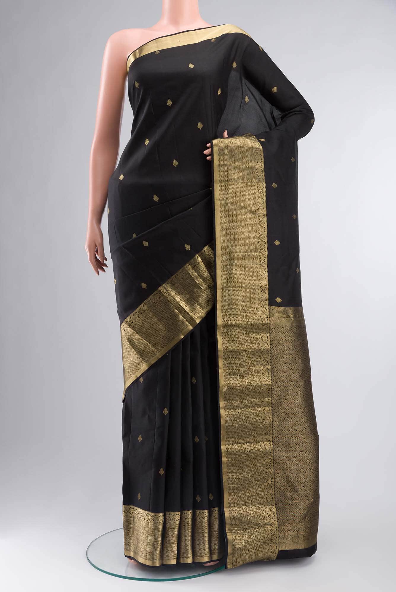 Black Kanchipuram Silk Saree