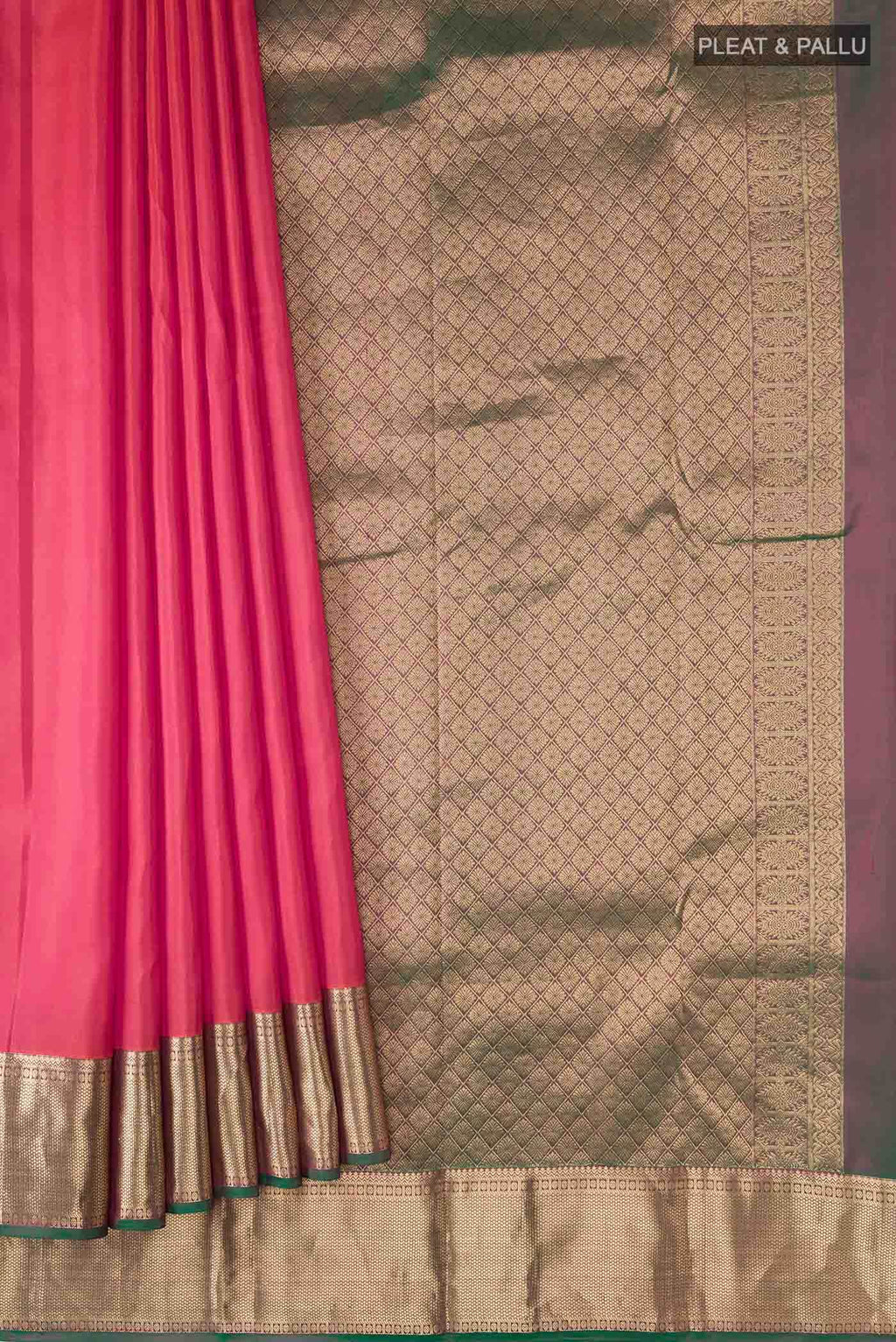 Orange with Pink Dual Tone Kanchipuram Silk Saree