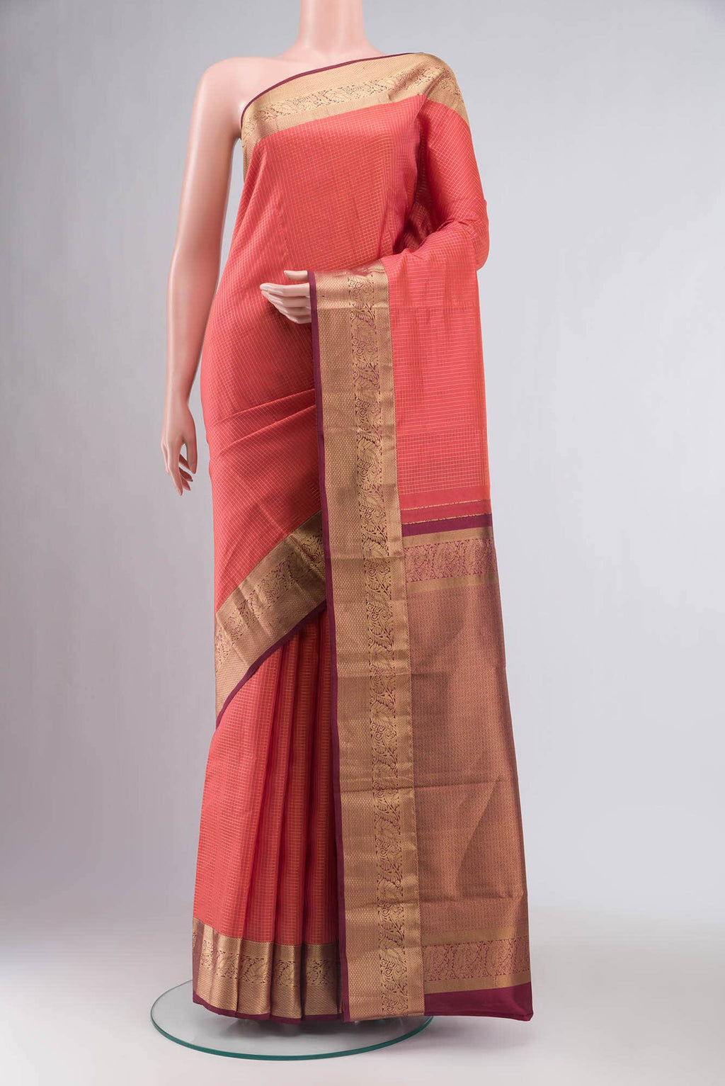 Orange Kanchipuram Silk Saree