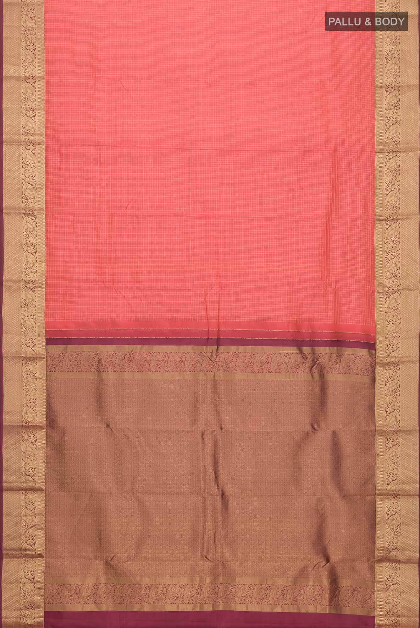 Orange Kanchipuram Silk Saree