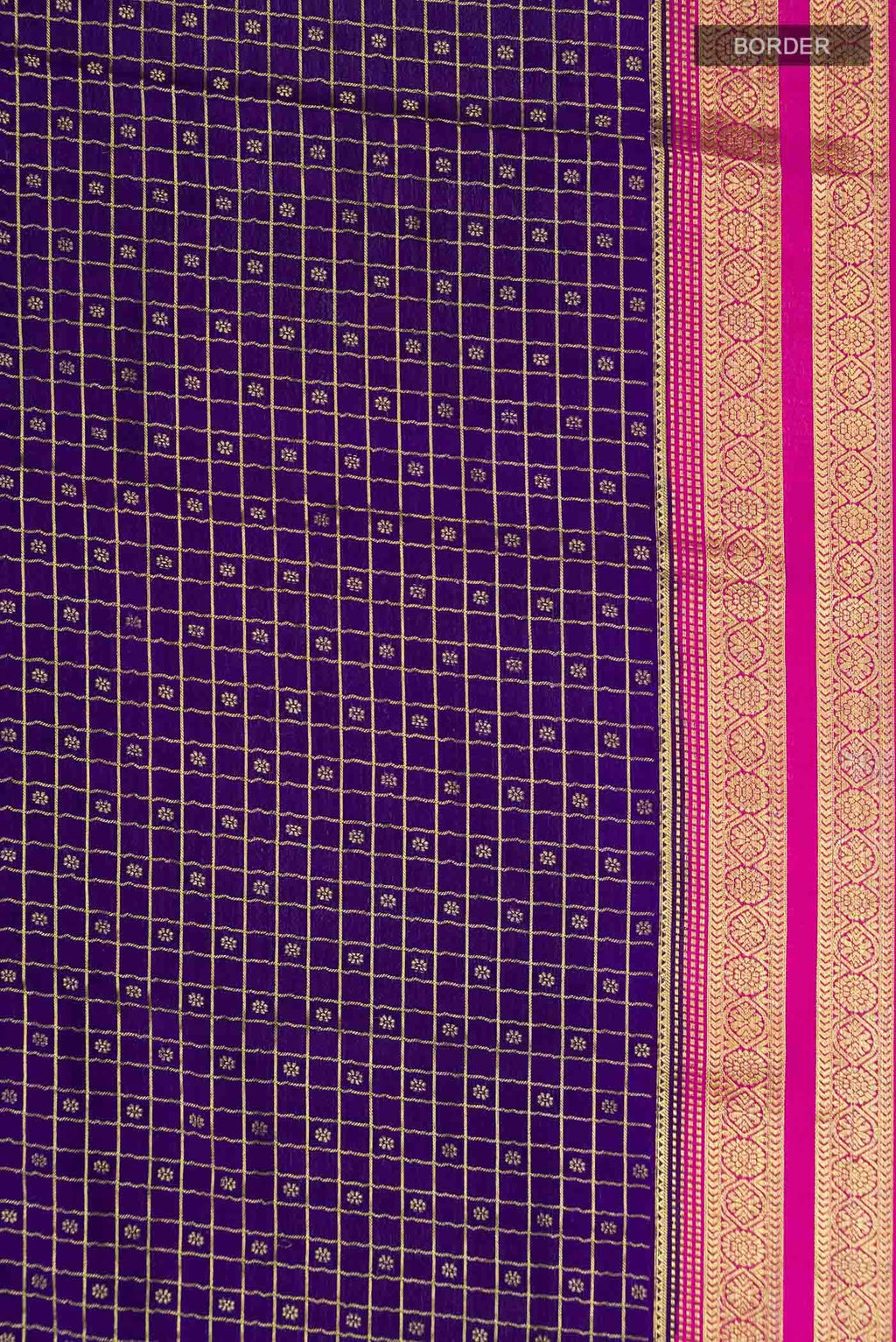 Blue Mysore Crepe Saree