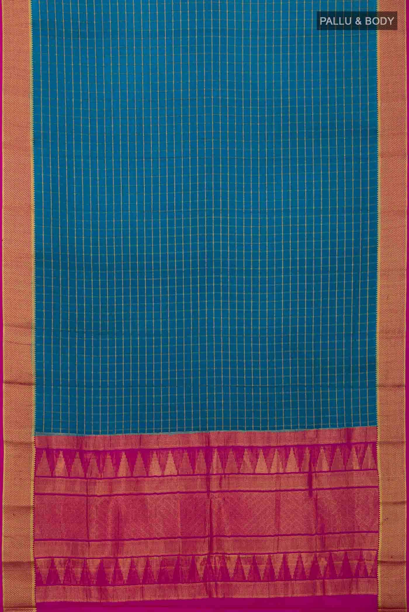 Blue Mysore Crepe Saree
