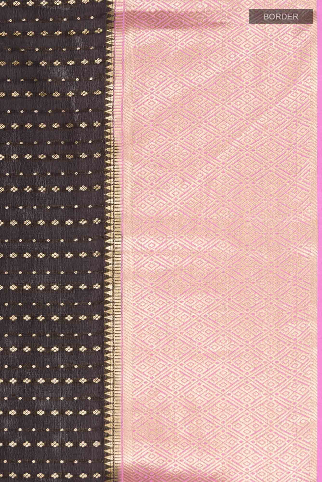 Black Mysore Crepe Saree