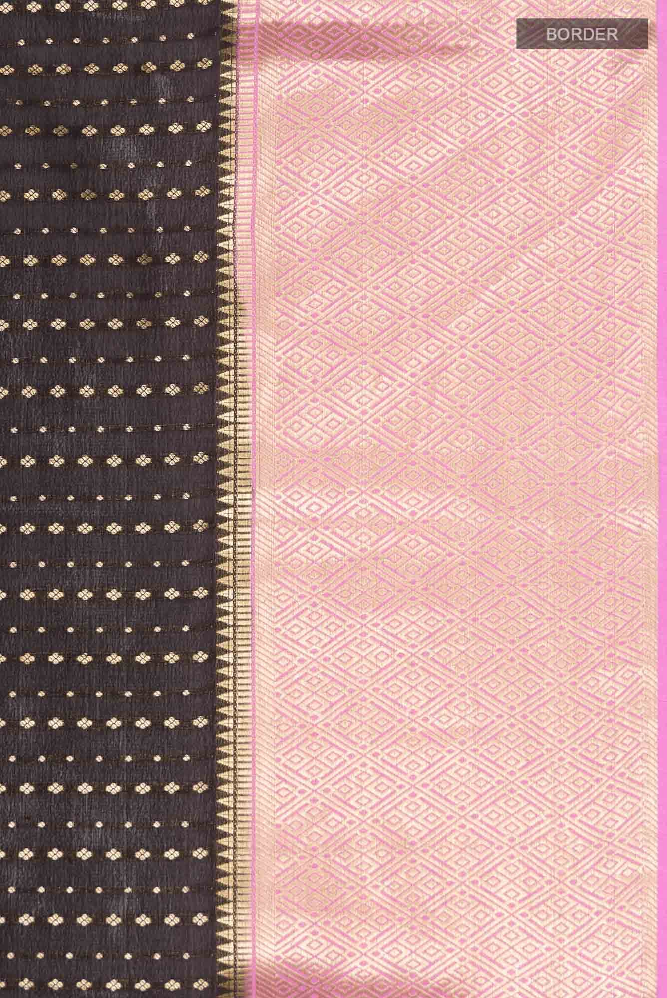 Black Mysore Crepe Saree