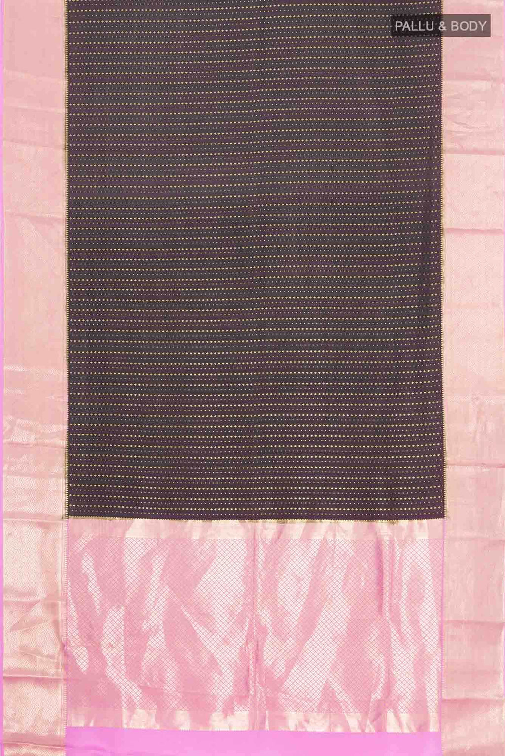 Black Mysore Crepe Saree