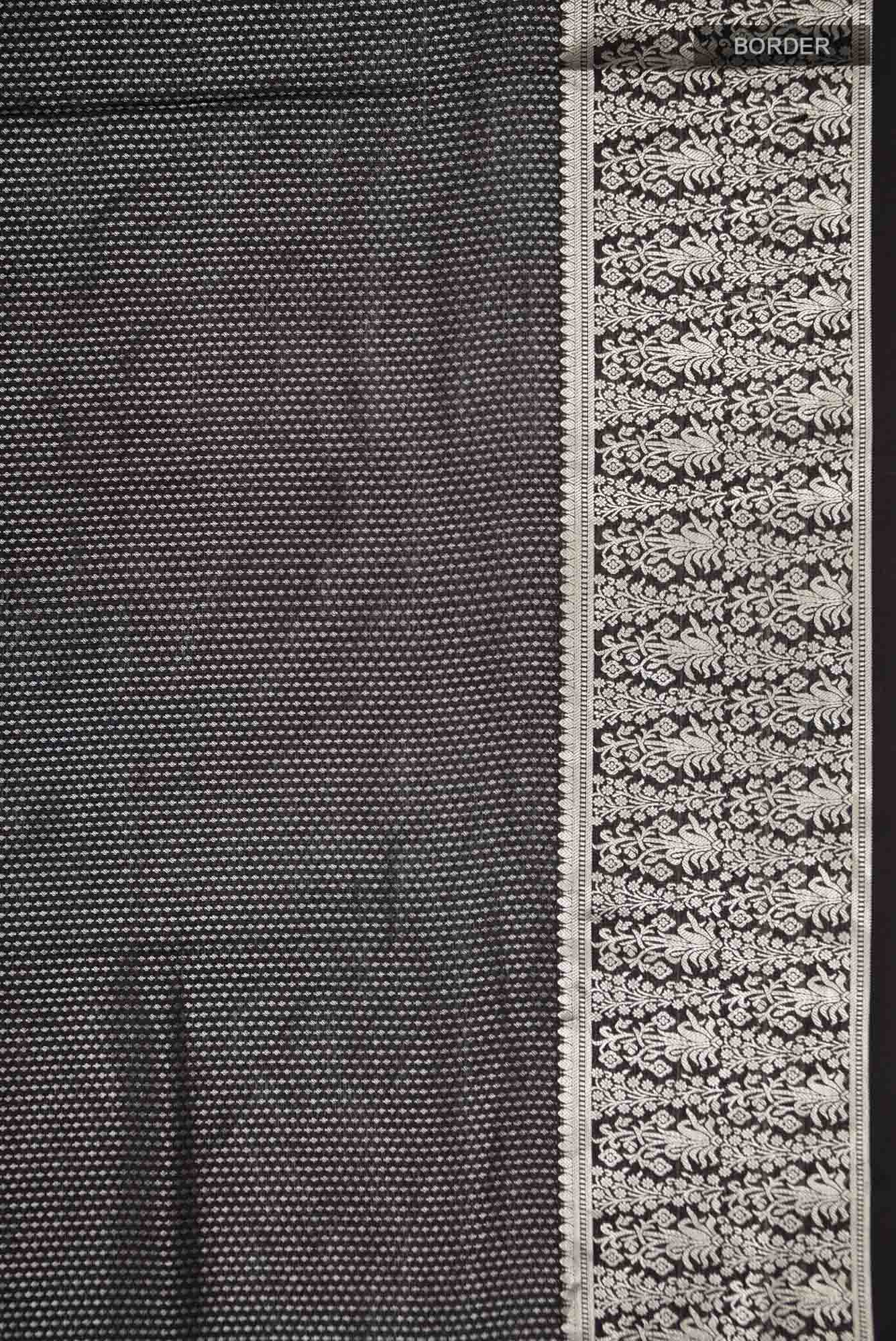 Black Mysore Crepe Saree