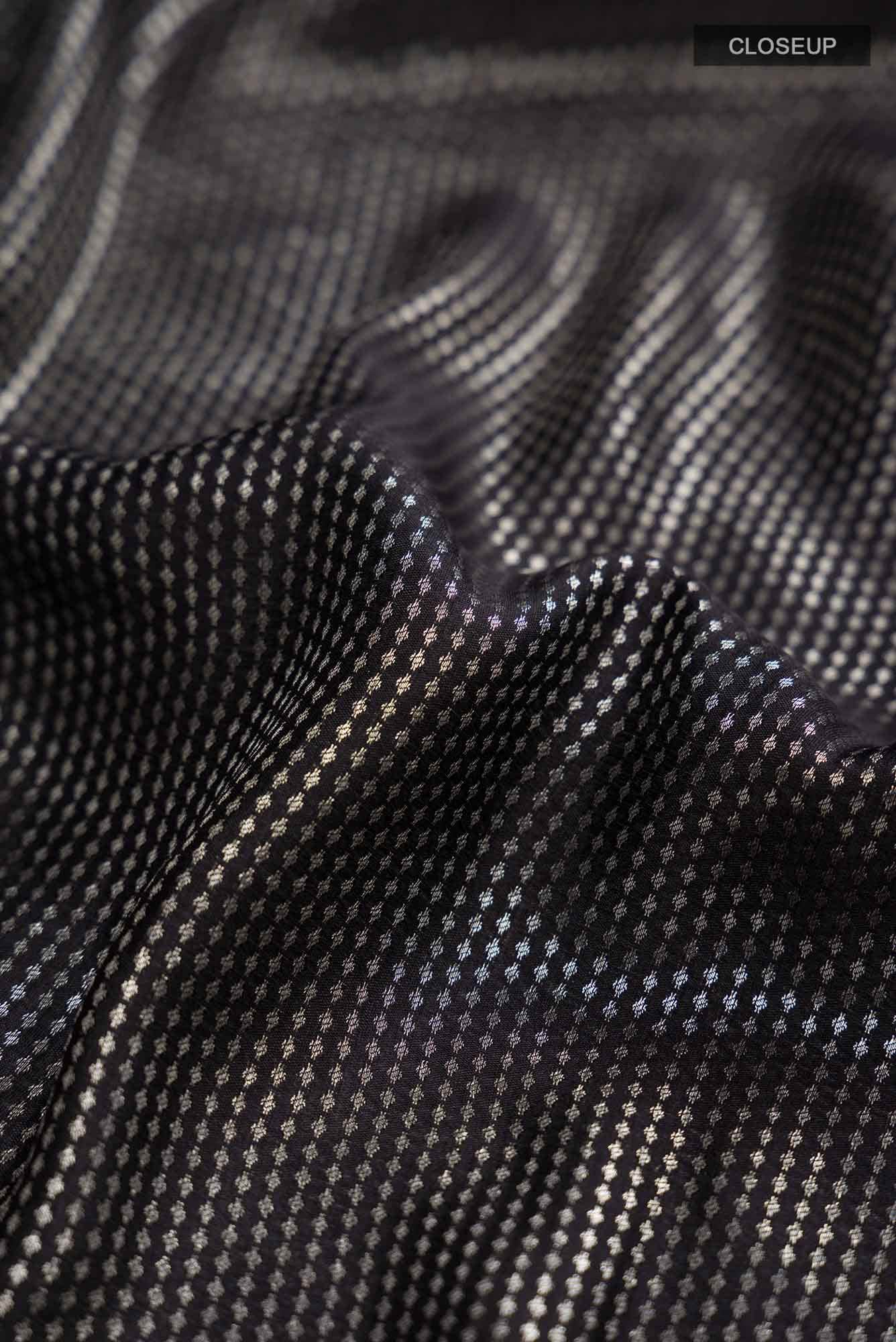 Black Mysore Crepe Saree