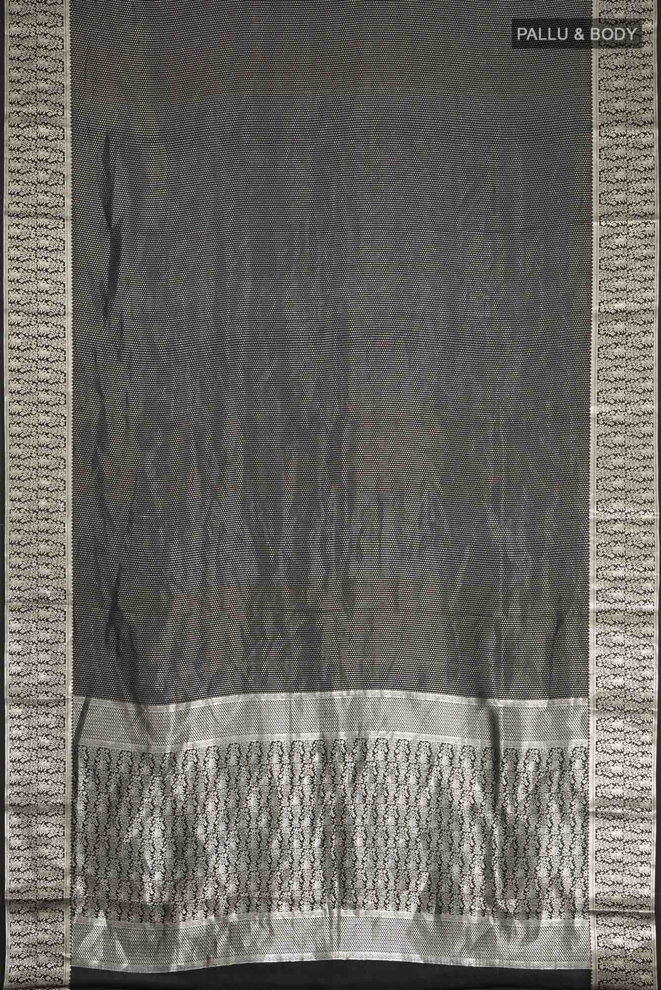 Black Mysore Crepe Saree
