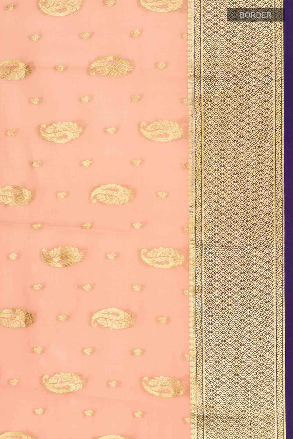 Peach Mysore Crepe Saree