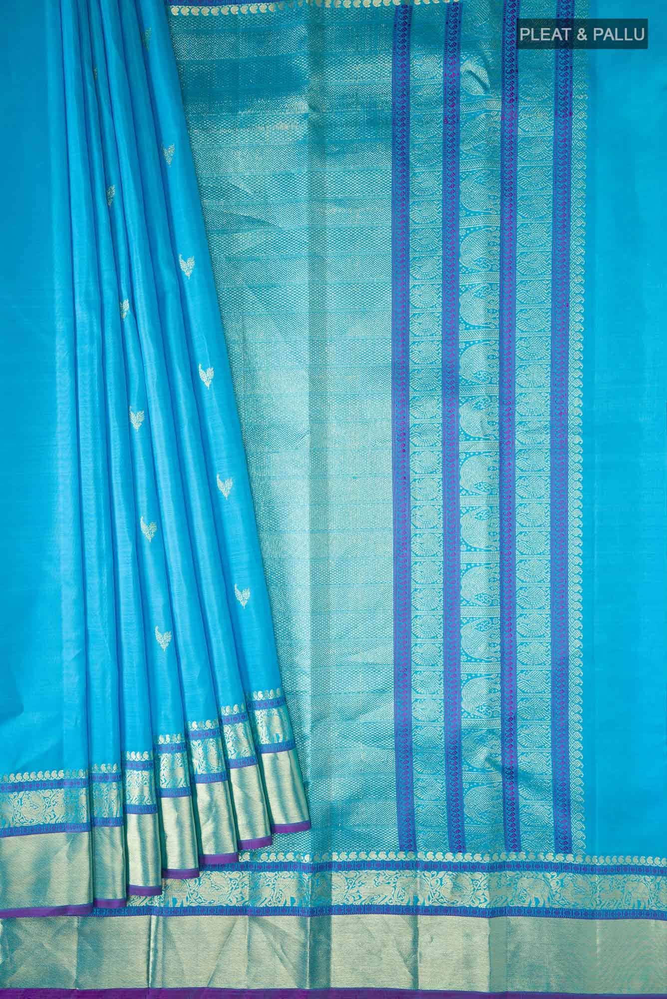 Blue Kanchipuram Silk Saree