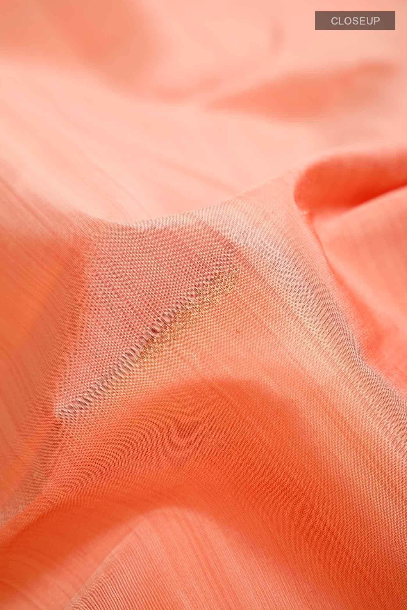 Peach Kanchipuram Silk Saree