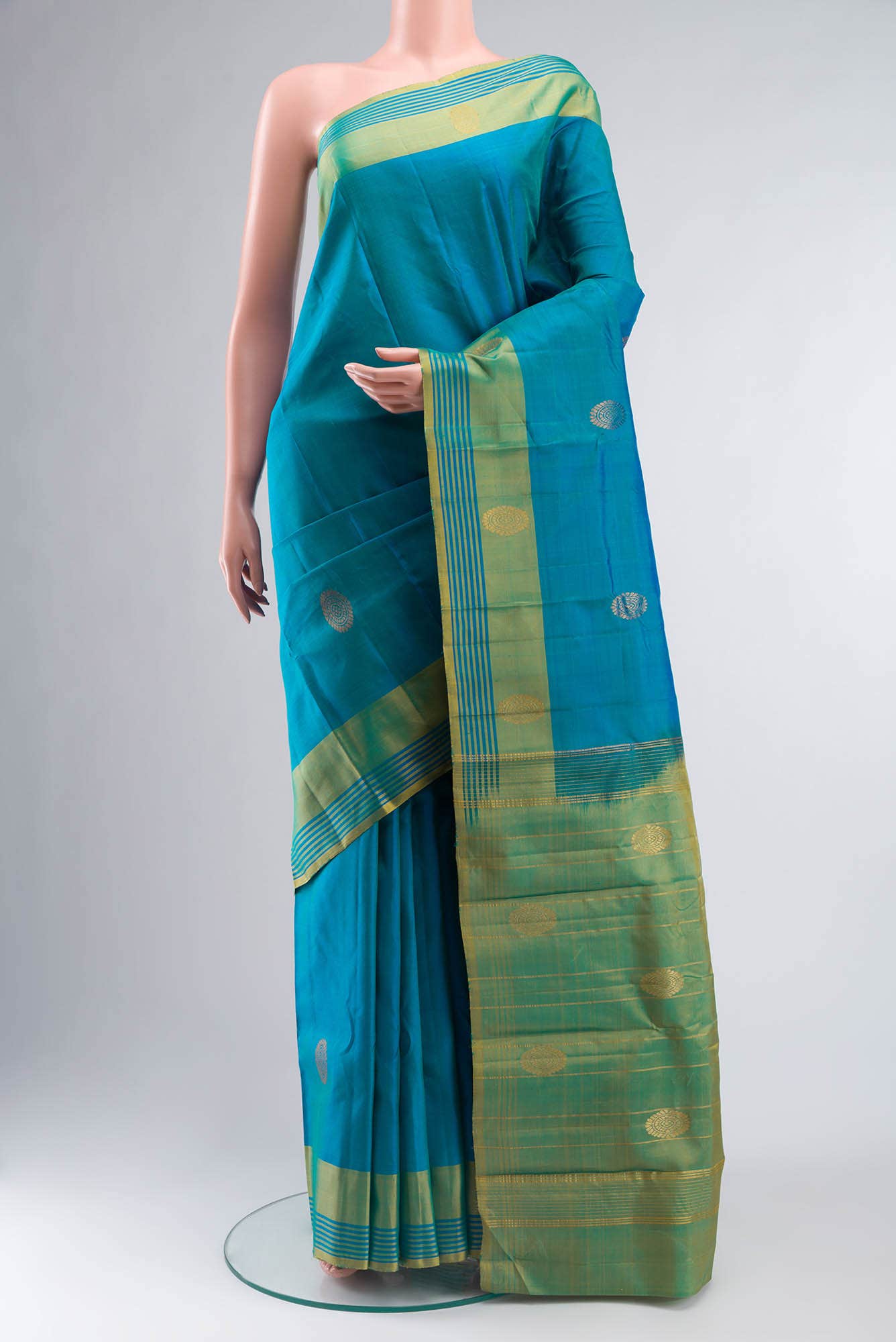 Blue Kanchipuram Silk Saree