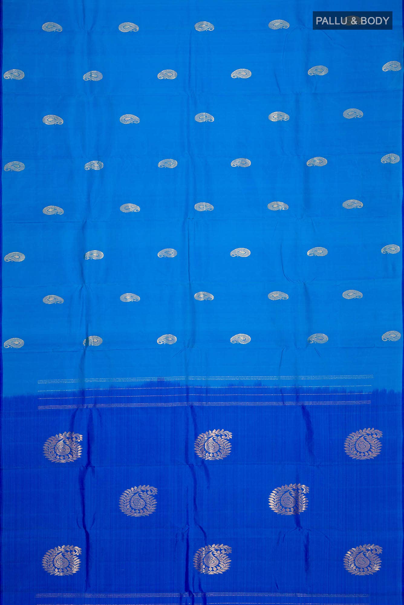 Blue Dual Tone Kanchipuram Silk Saree