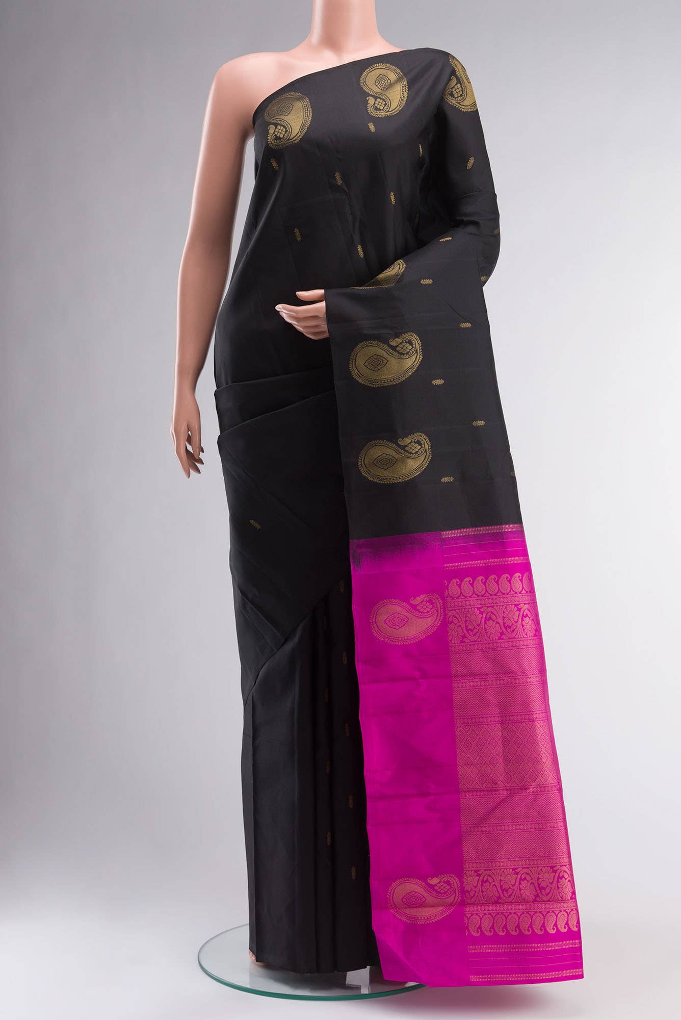 Black Kanchipuram Silk Saree