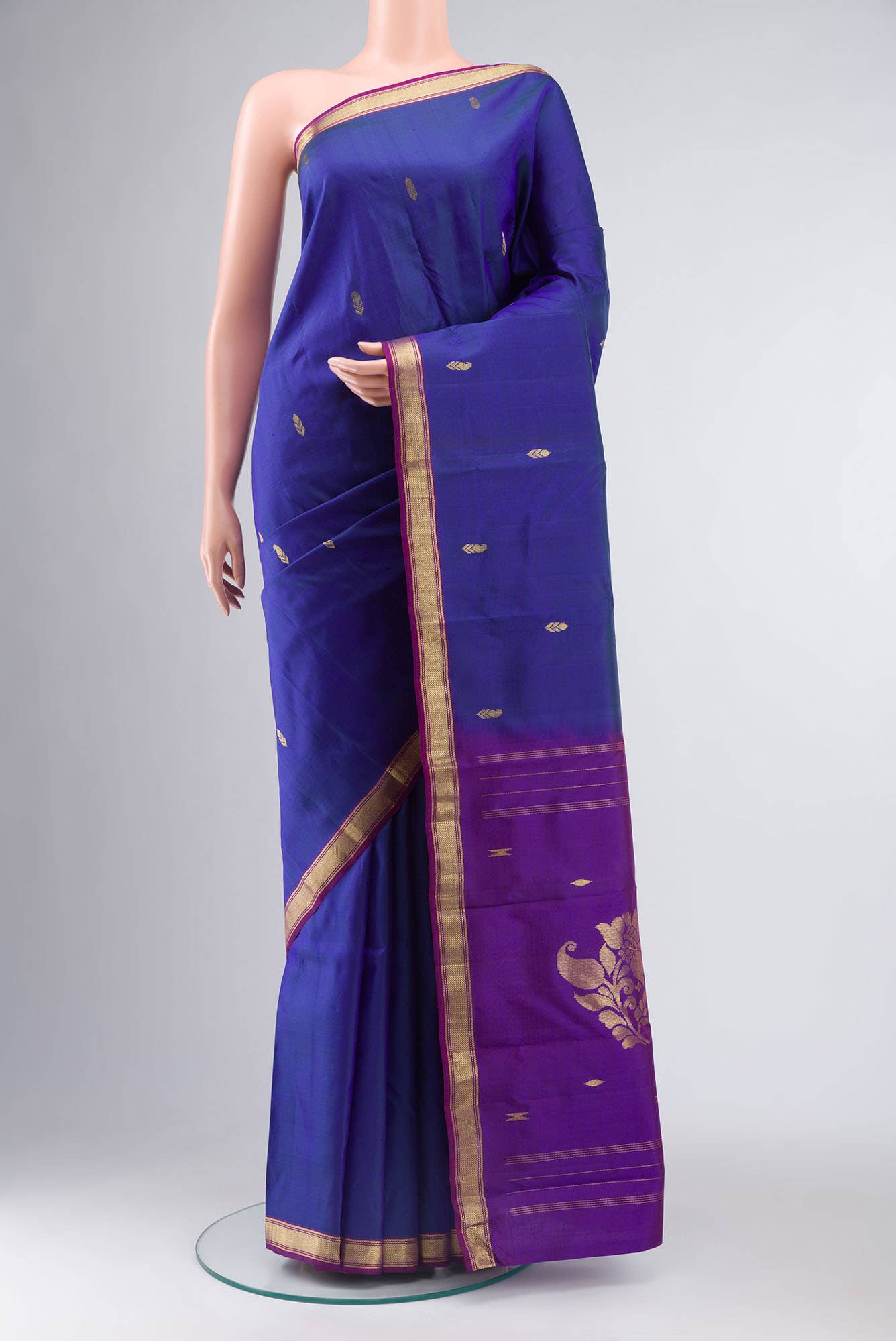 Blue Kanchipuram Silk Saree