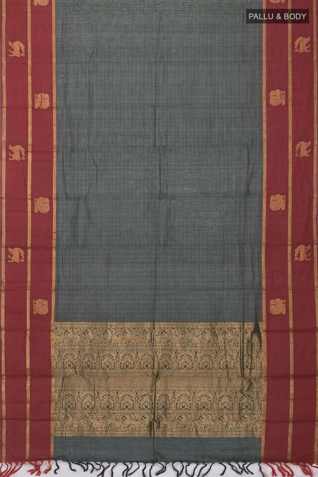 Bottle Green Kanchi Cotton Saree
