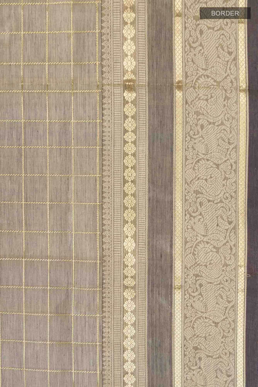 Beige Silk Cotton Saree