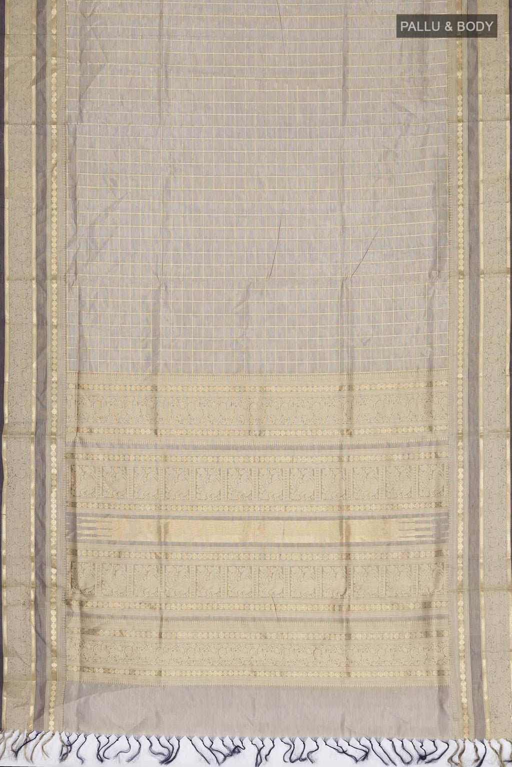 Beige Silk Cotton Saree