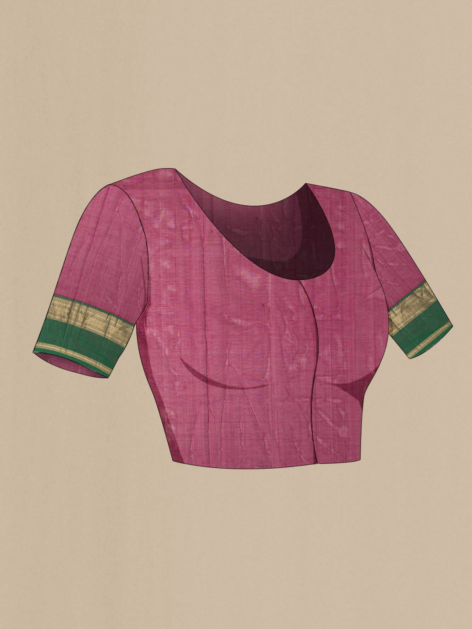 Dark Pink Silk Cotton Saree