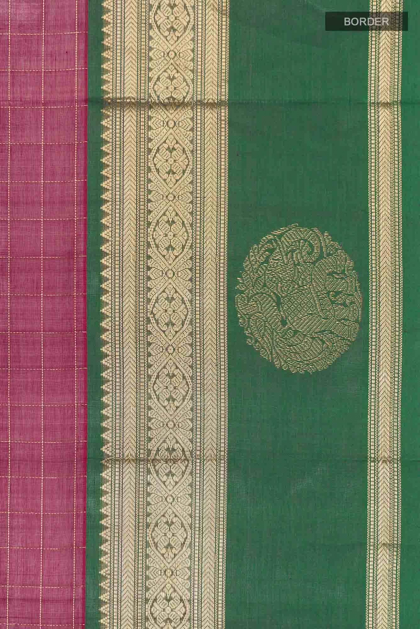 Dark Pink Silk Cotton Saree