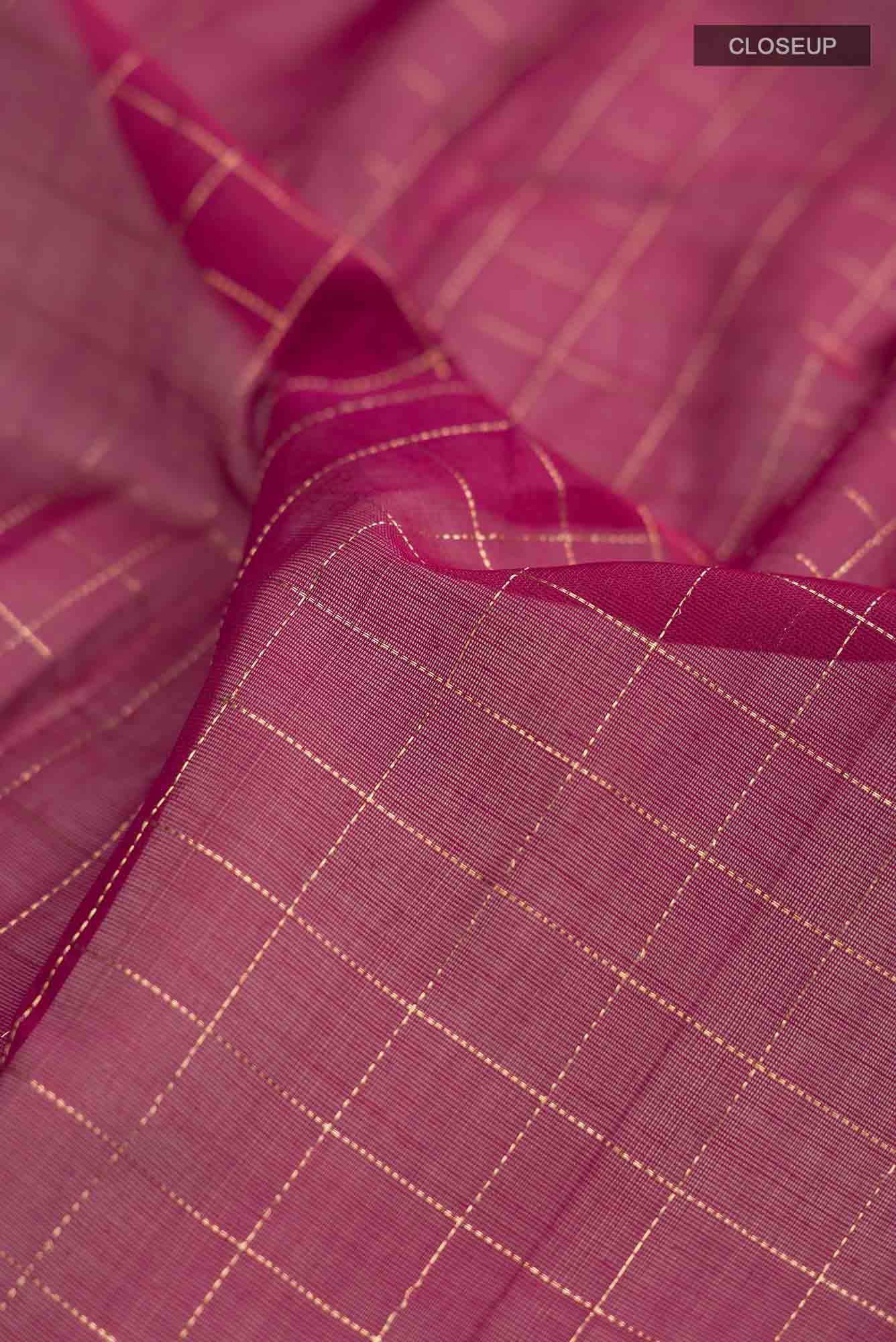 Dark Pink Silk Cotton Saree