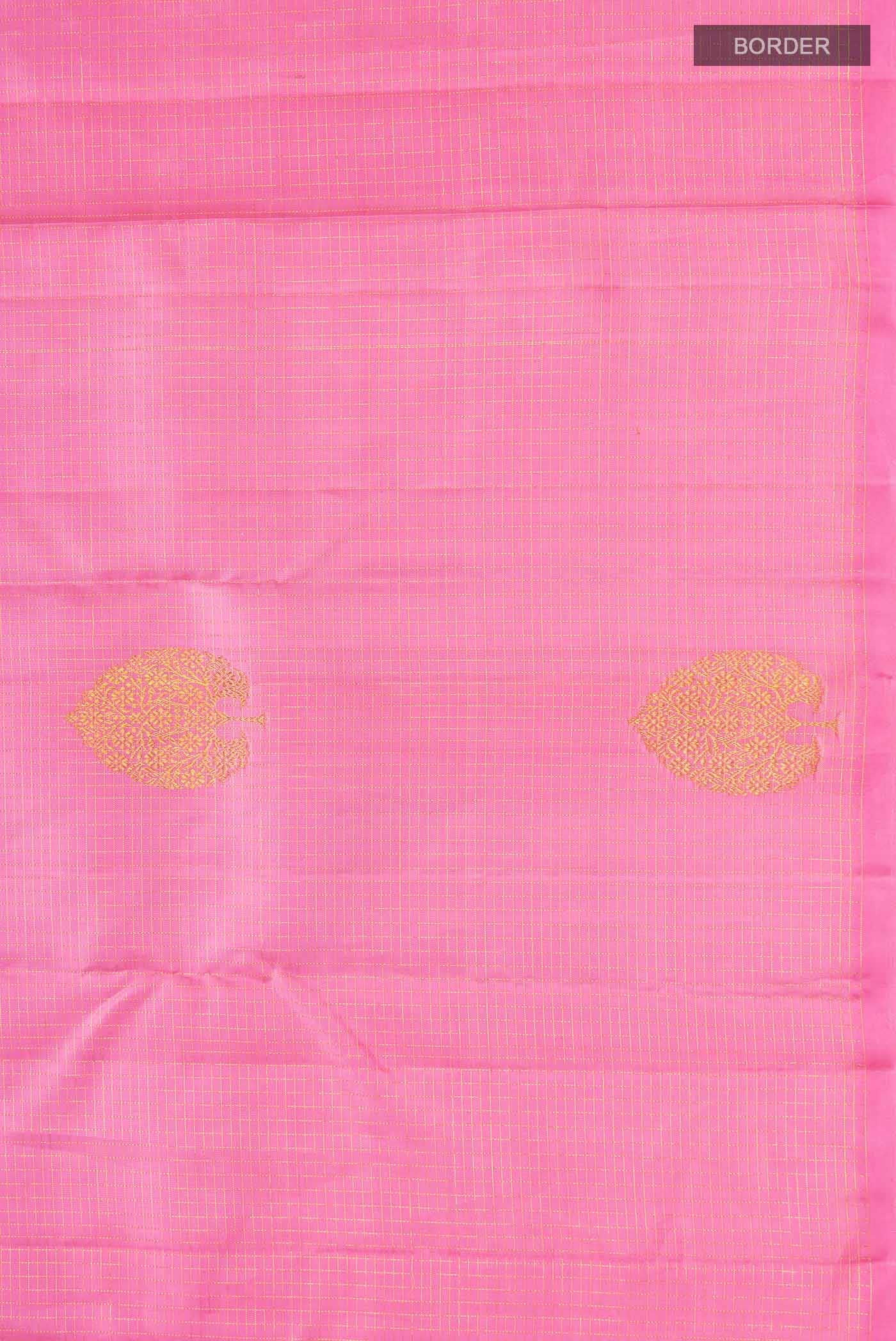 Rose pink Kanchipuram Silk Saree