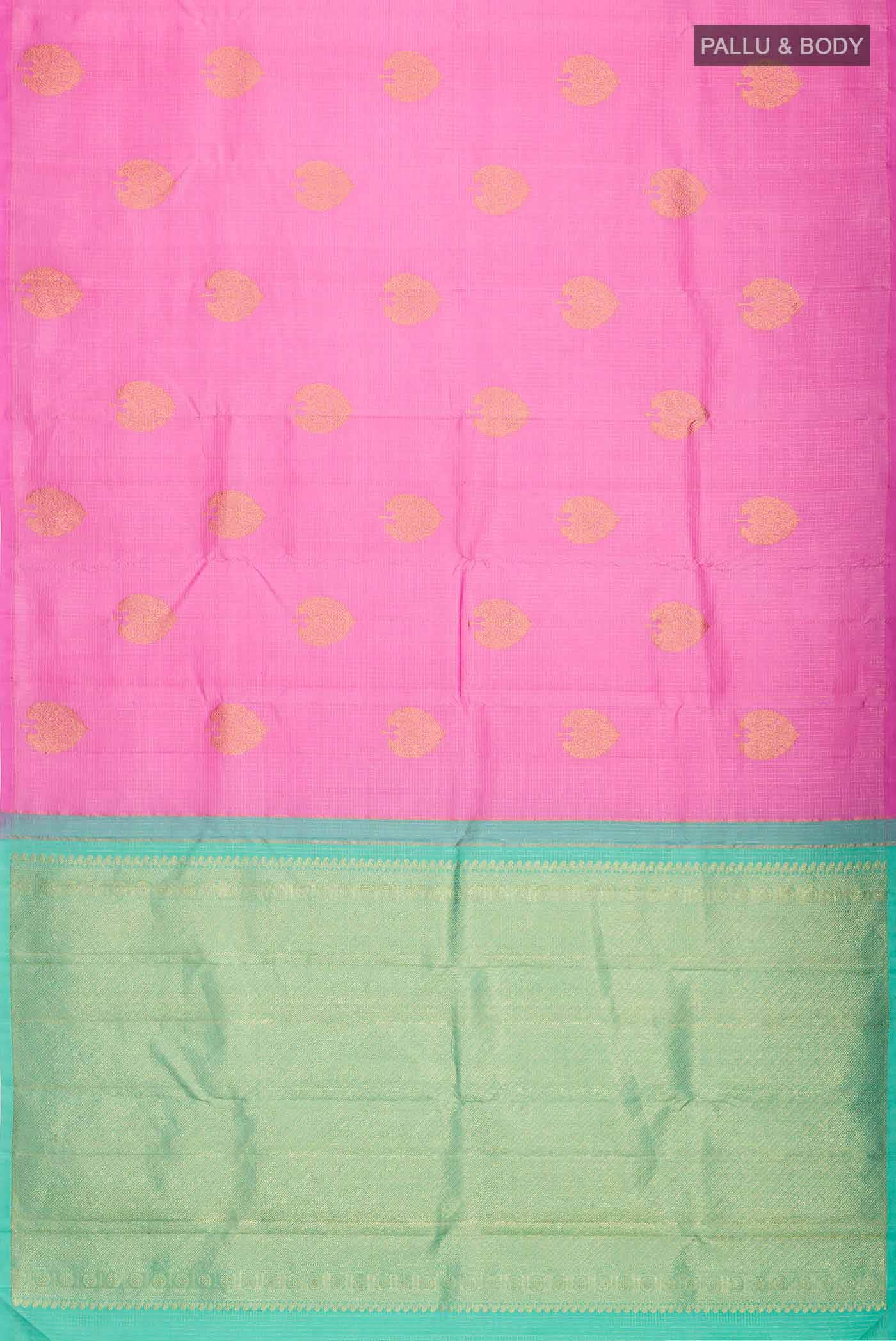 Rose pink Kanchipuram Silk Saree