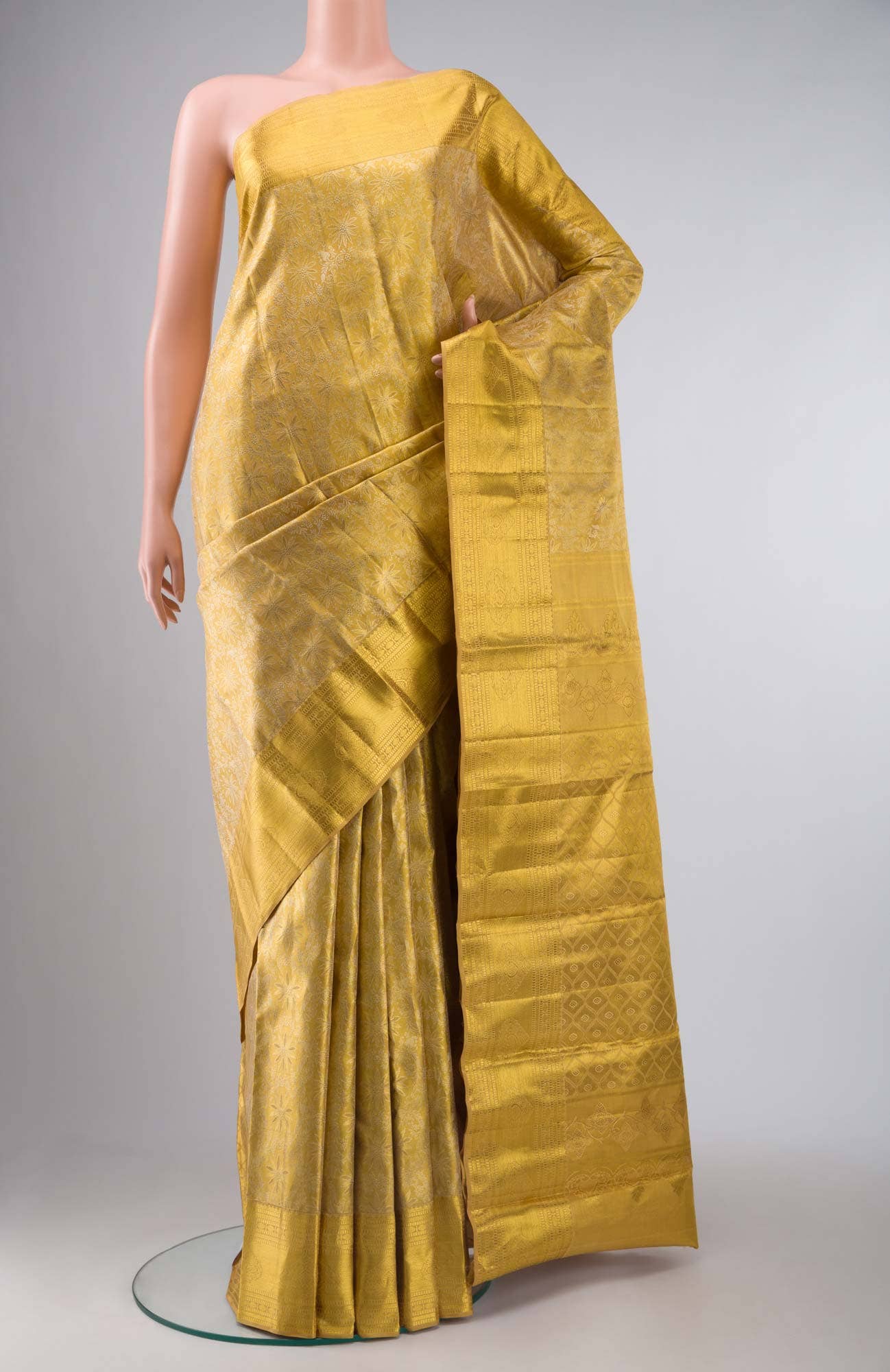 Gold Kanchipuram Tissue Silk Saree