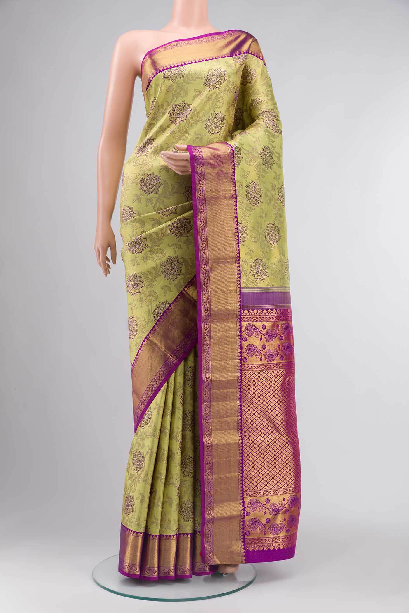 Gold Kanchipuram Silk Saree
