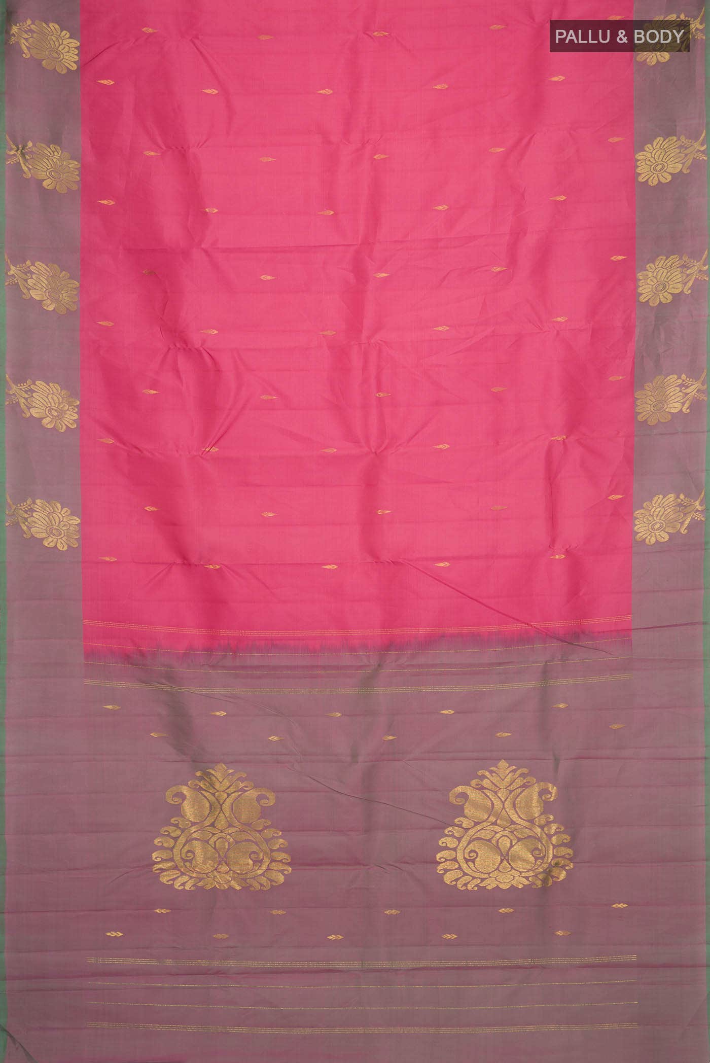 Coral Kanchipuram Silk Saree