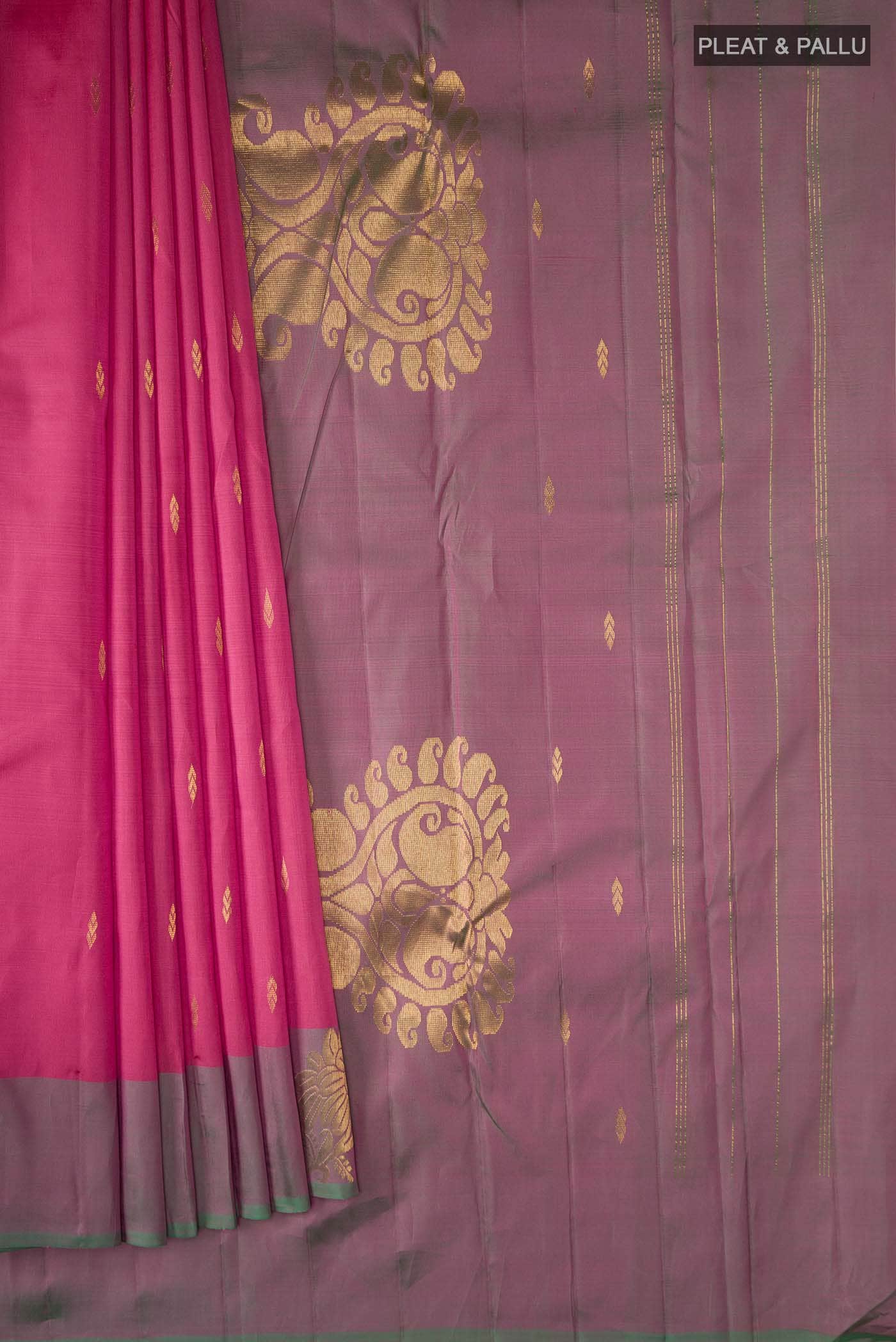 Coral Kanchipuram Silk Saree