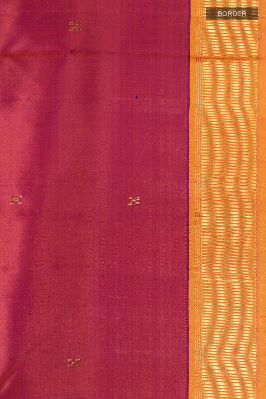 Magenta with Orange Dual Tone Kanchipuram Silk Saree