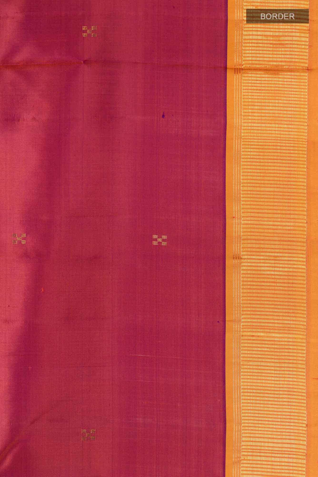Magenta with Orange Dual Tone Kanchipuram Silk Saree