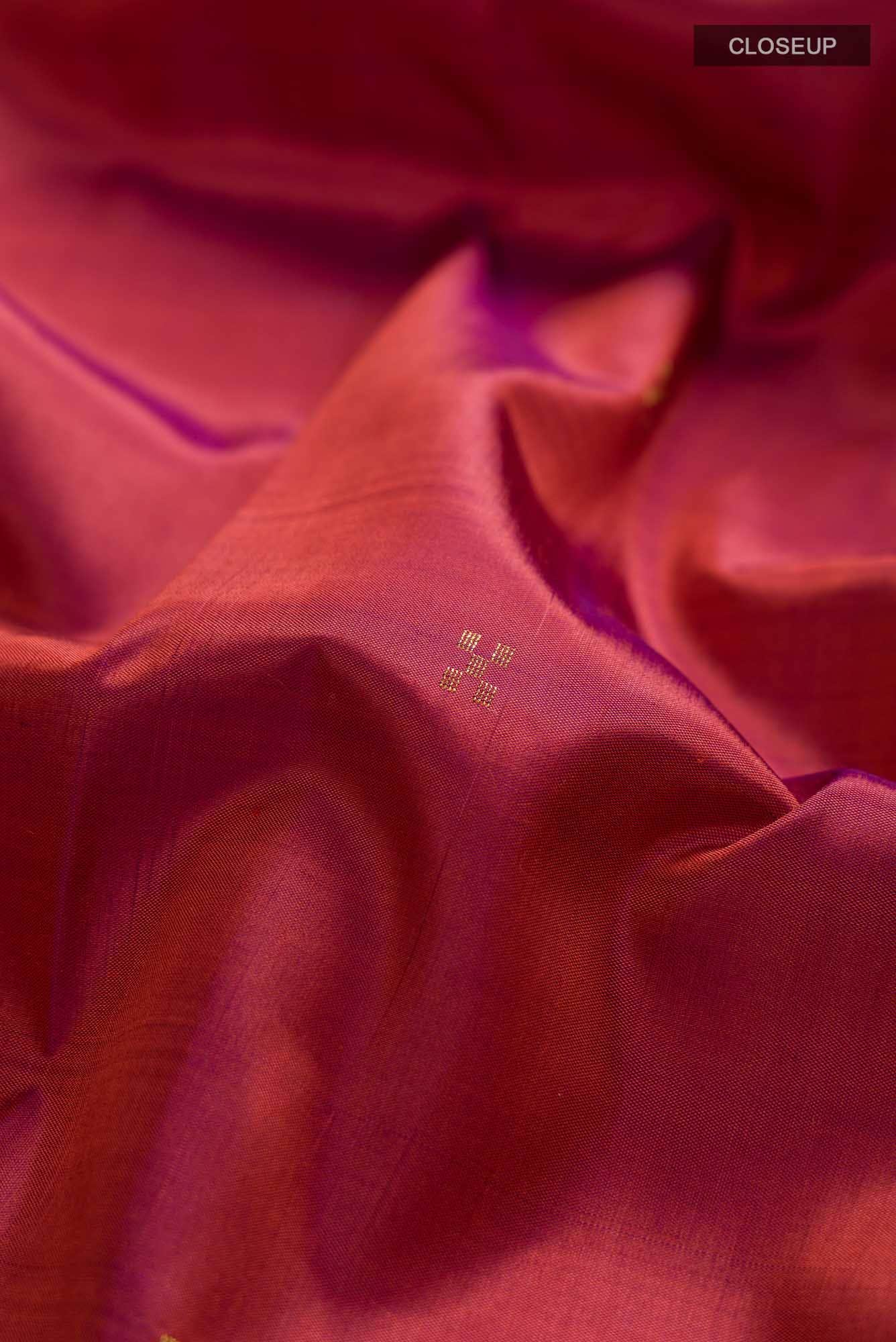 Magenta with Orange Dual Tone Kanchipuram Silk Saree