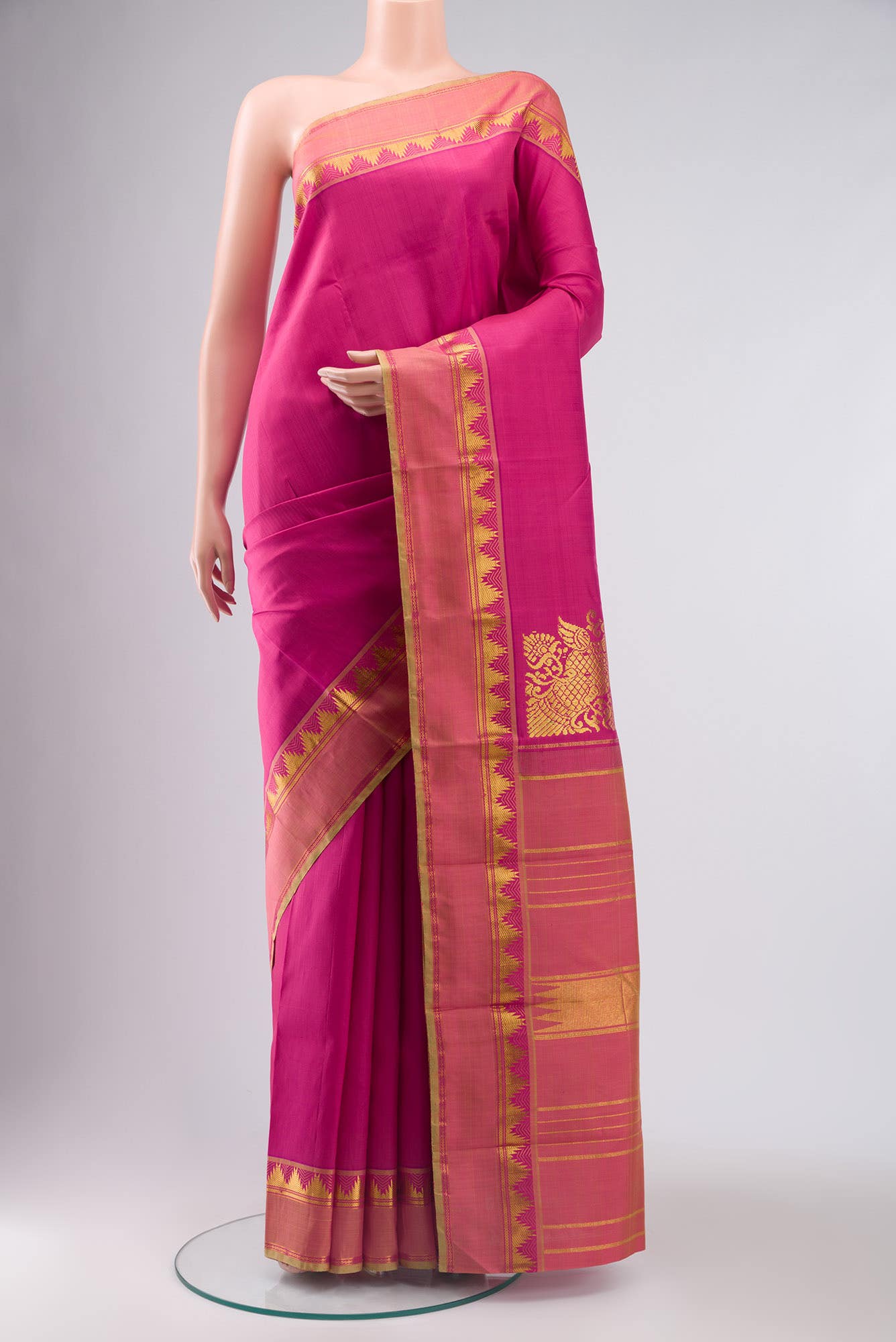 Pink Kanchipuram Silk Saree