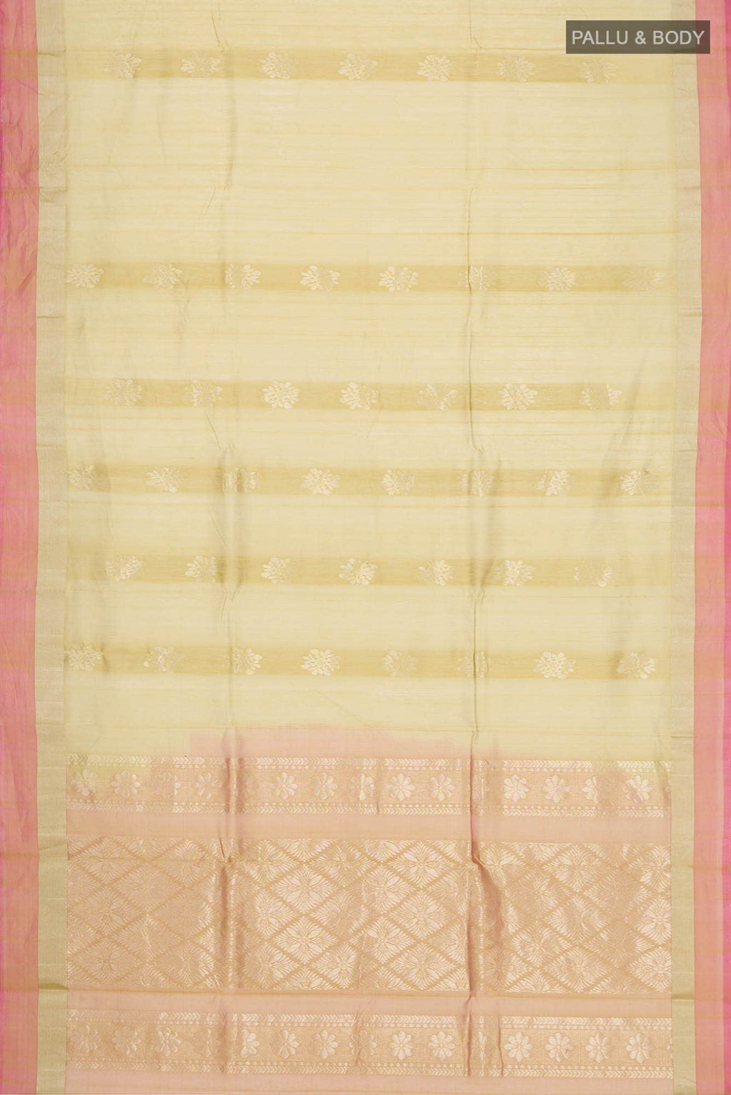 Beige Silk Cotton Saree