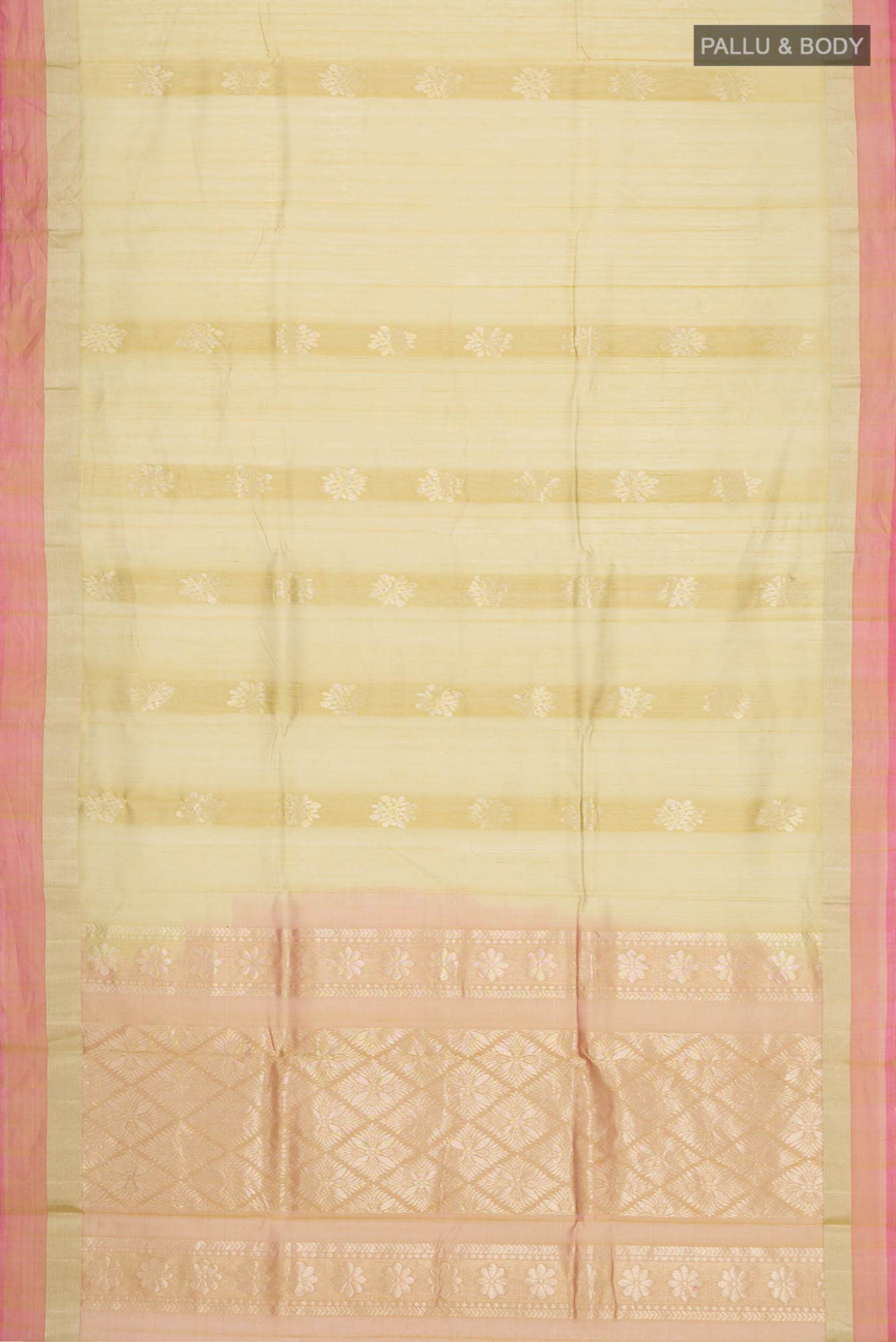 Beige Silk Cotton Saree