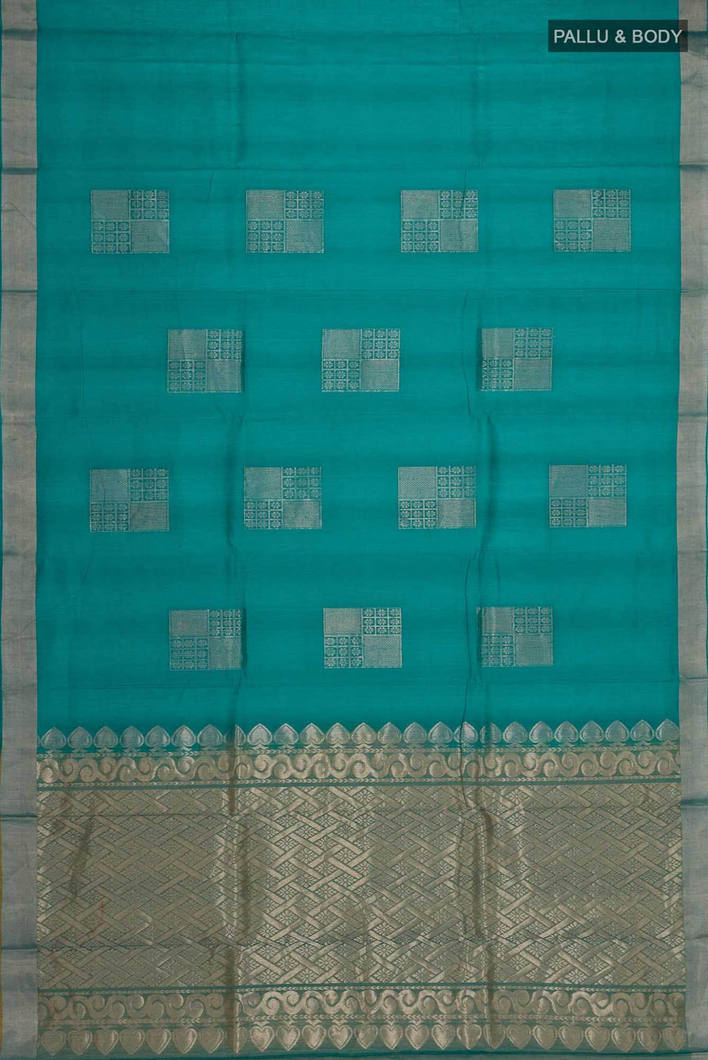 Teal Silk Cotton Saree