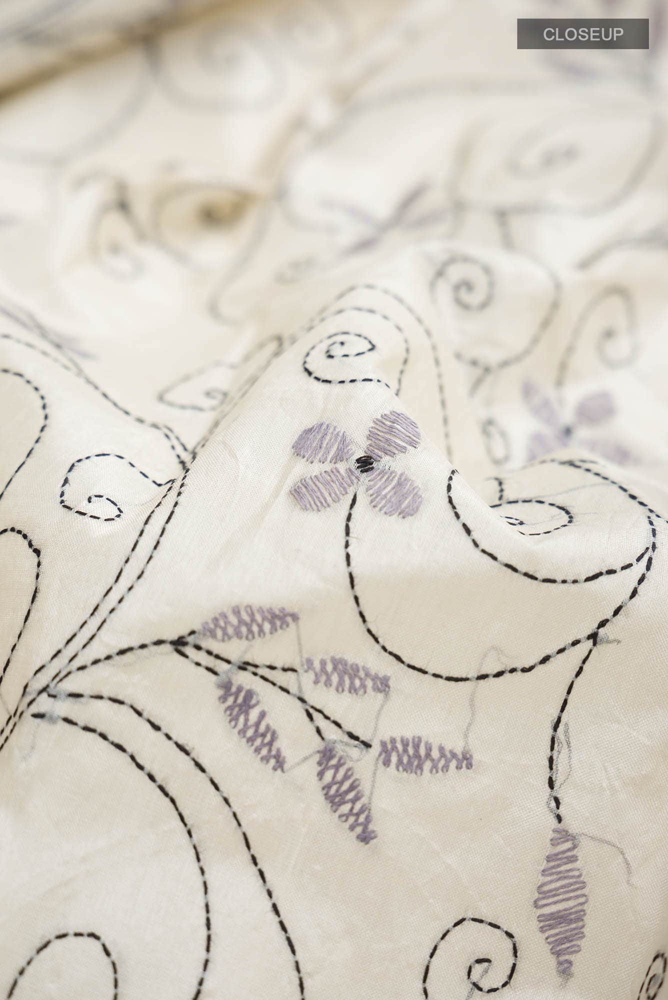 Cream Tussar Silk Saree